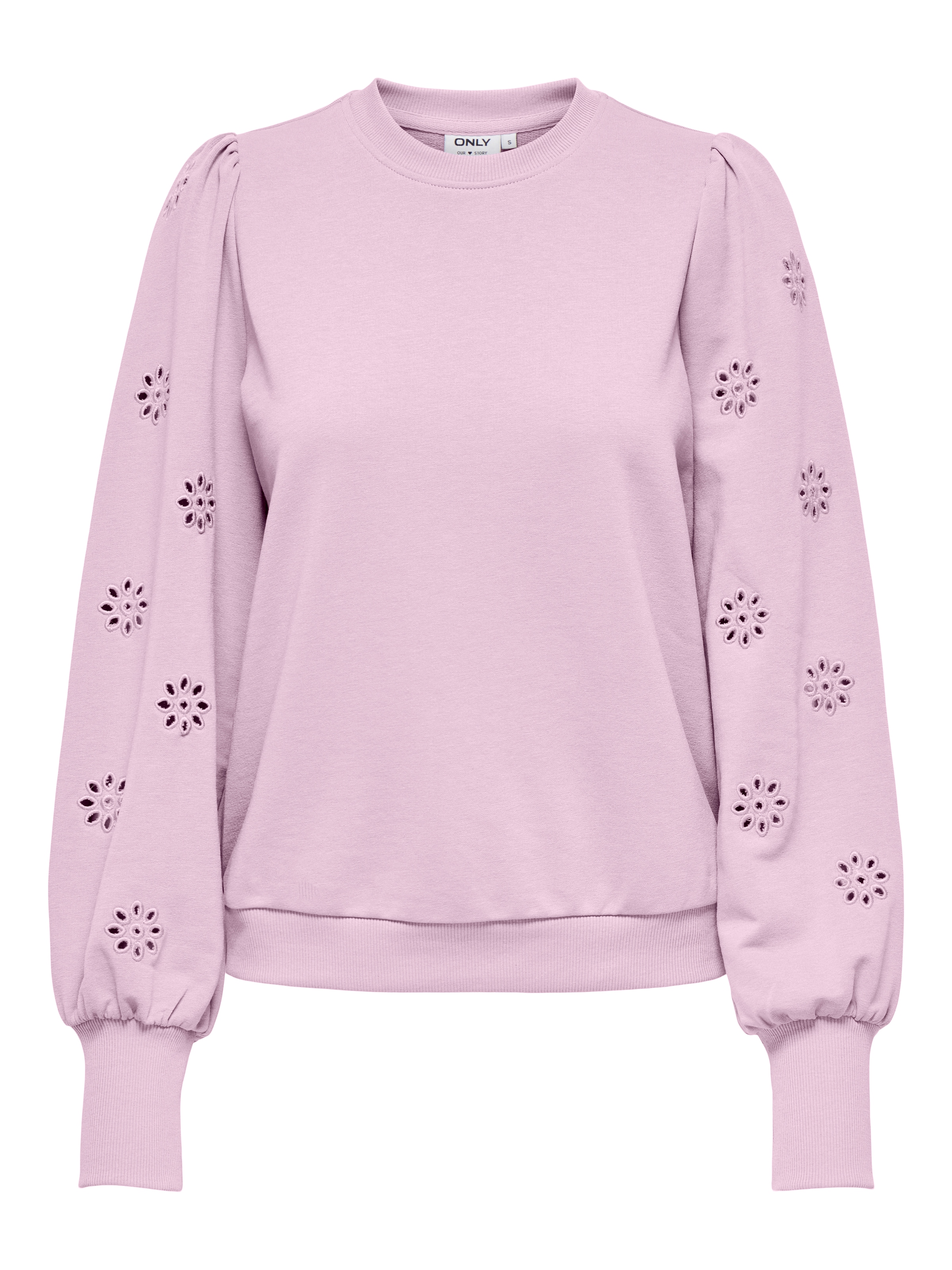 ONLY Sweatshirt »ONLFEMME L/S PUFF EMBROIDERY UB SWT«, mit Puffärmeln mit wunderschöner Lochstickerei
