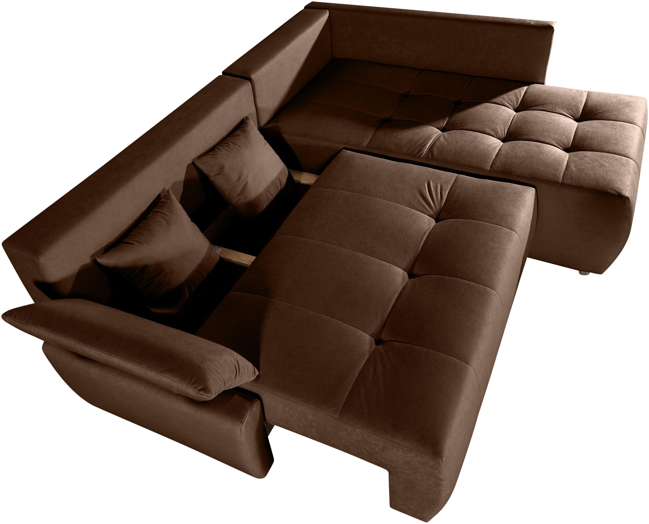 COLLECTION AB Canapé d'angle »Funtastic, Breite 213 cm« avec fonction sommeil, coffre de lit, réglage des accoudoirs et ressorts Bonnell
