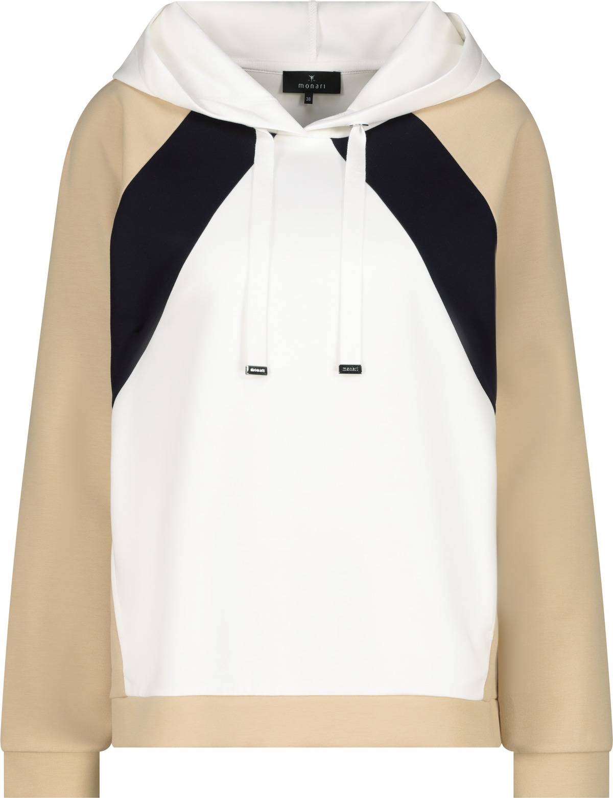 Monari Sweat à capuche »Sweatshirt Colorblock«, Regular fit mit Rundhalsausschnitt
