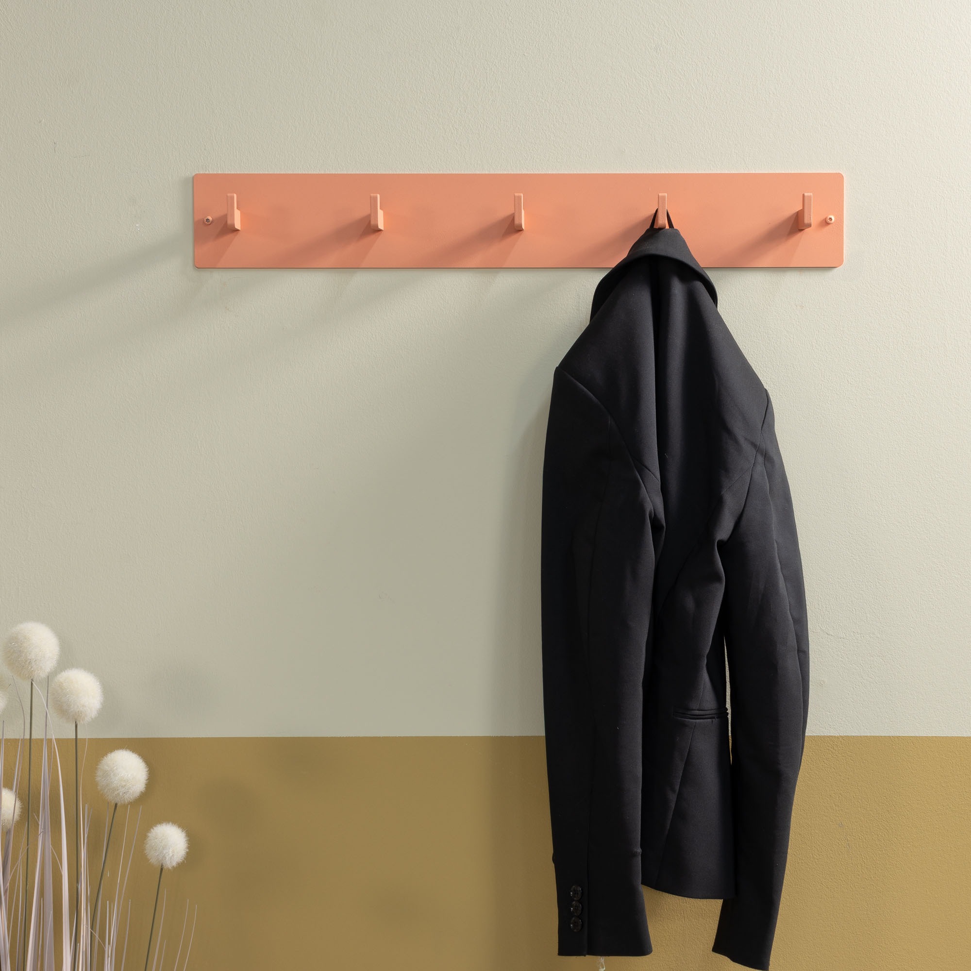 Spinder Design Garderobenhaken Metall, Zeitloses Design, 5 Haken, Breite 70 cm