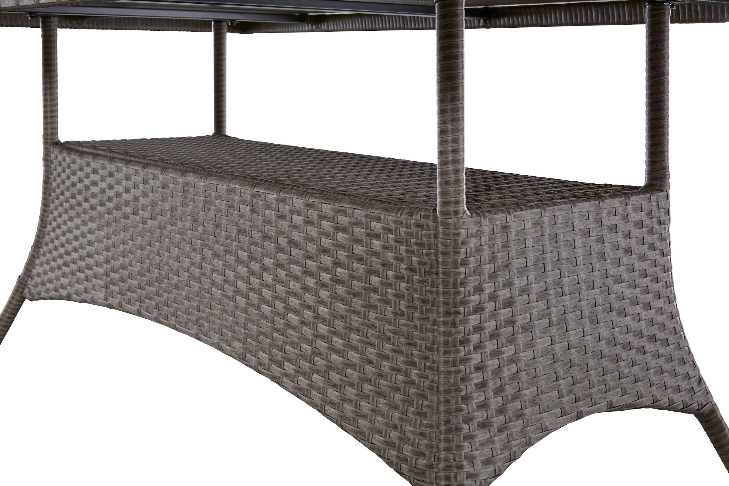 KONIFERA Garten-Essgruppe »Mailand« Set, 6x Sessel, 6x Sitzauflagen, 6x Rückenauflagen, 1x Tisch, 19 Stk. tlg. Tischplatte aus Sicherheitsglas, Staufläche unter dem Tisch