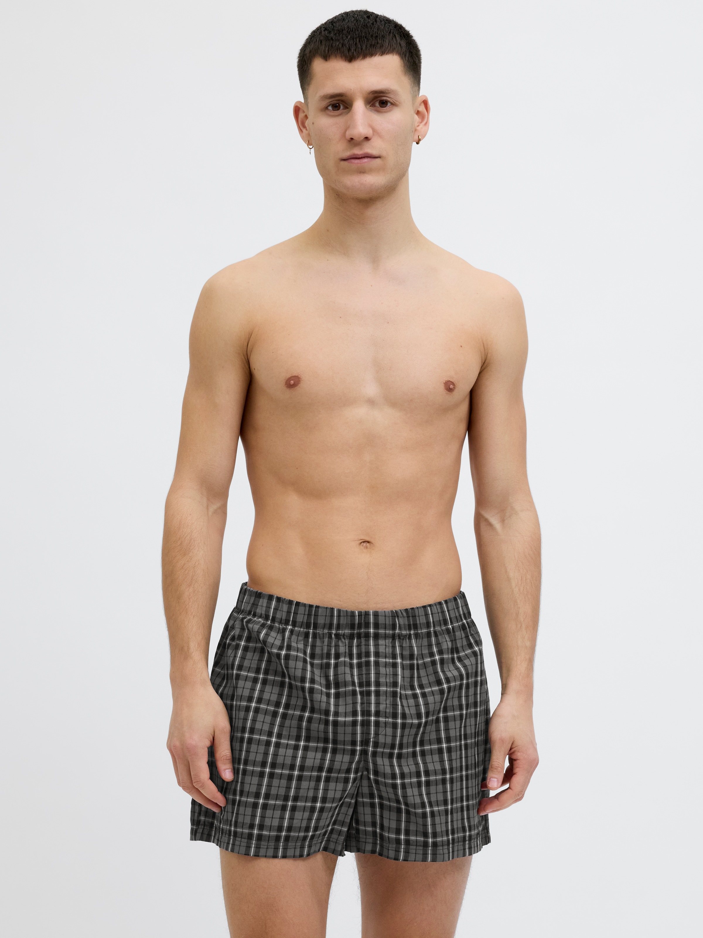 Jack & Jones Boxershorts »JACMILANO WOVEN BOXERS 3 PACK NOOS« Packung, 3 Stk. Baumwolle, elastisches Bündchen