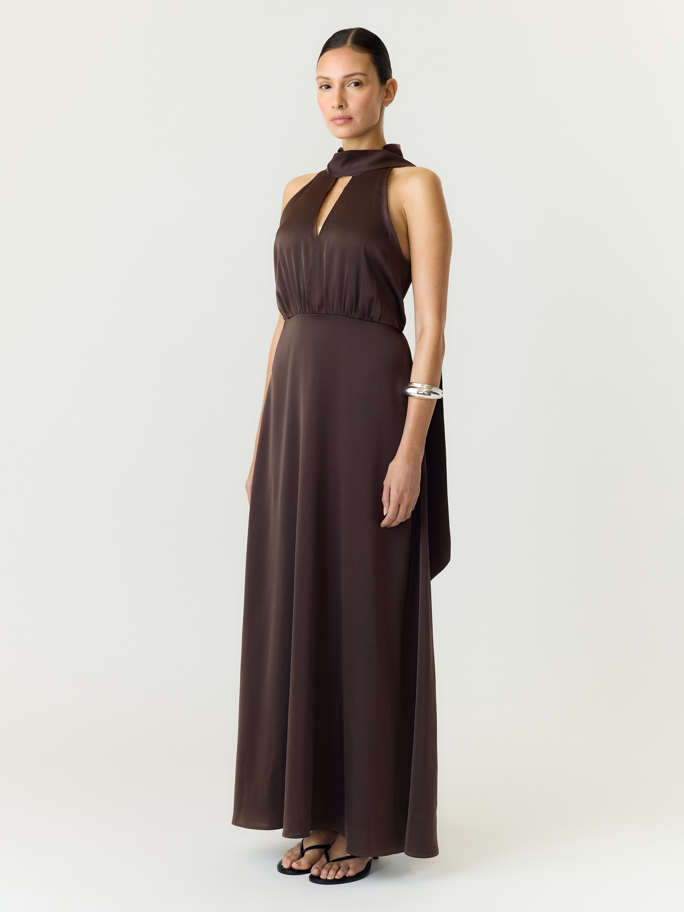 Y.A.S Maxi robe »YASTHEA SL MAXI DRESS S. NOOS« mélange de matériaux, coupe régulière