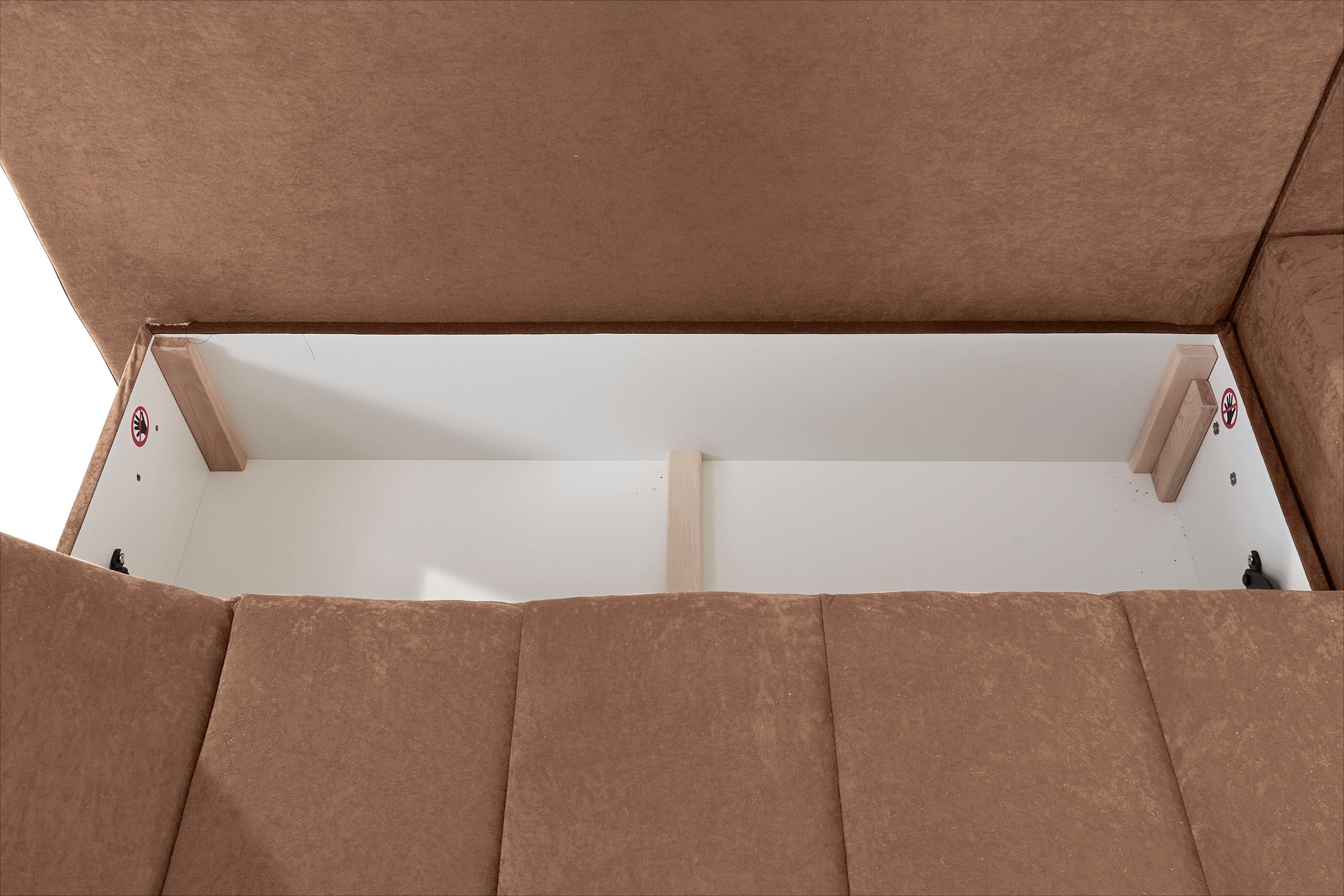 Home affaire Canapé d'angle »Imola, elegant und modern, aktuelle Steppung im Sitz, bequem, L-Form« frei im Raum stellbar, wahlweise mit Bettfunktion und Bettkasten