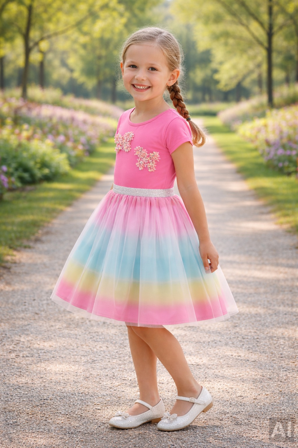 happy girls Jerseykleid mit tollem Tüllrock und hochwertig applizierten Schmetterlingen