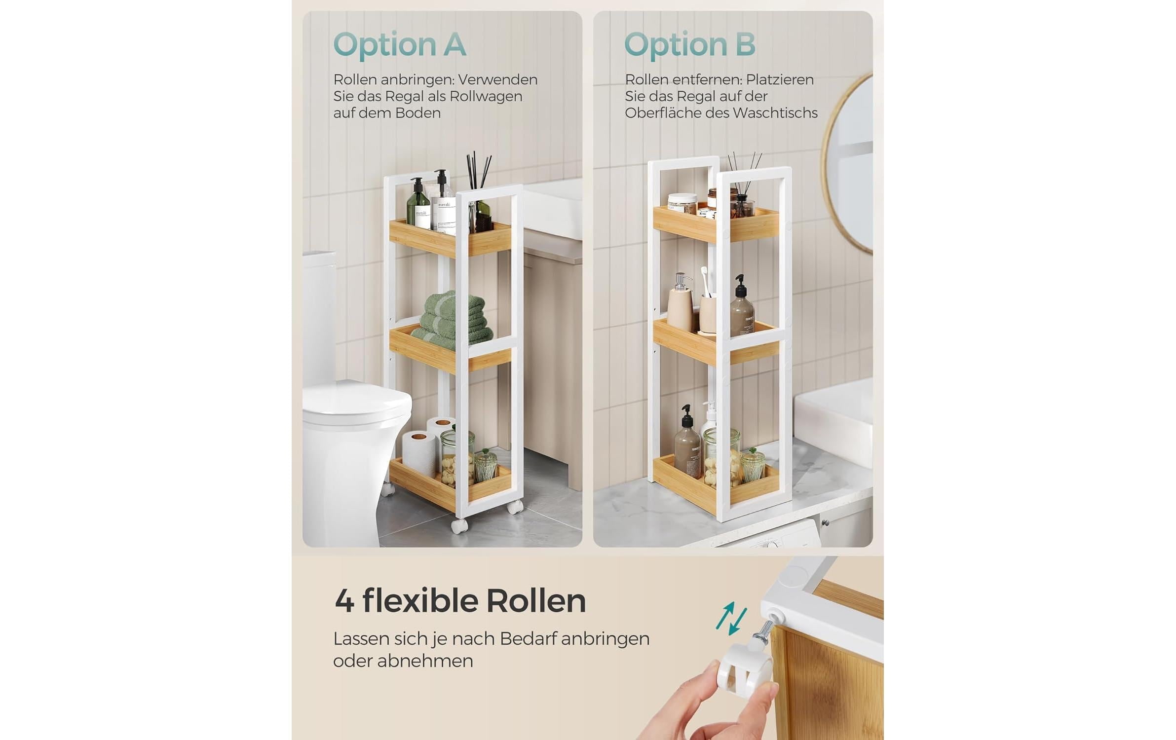 SONGMICS Regal »mit 3 Ebenen 30 x 20 x 80 cm«