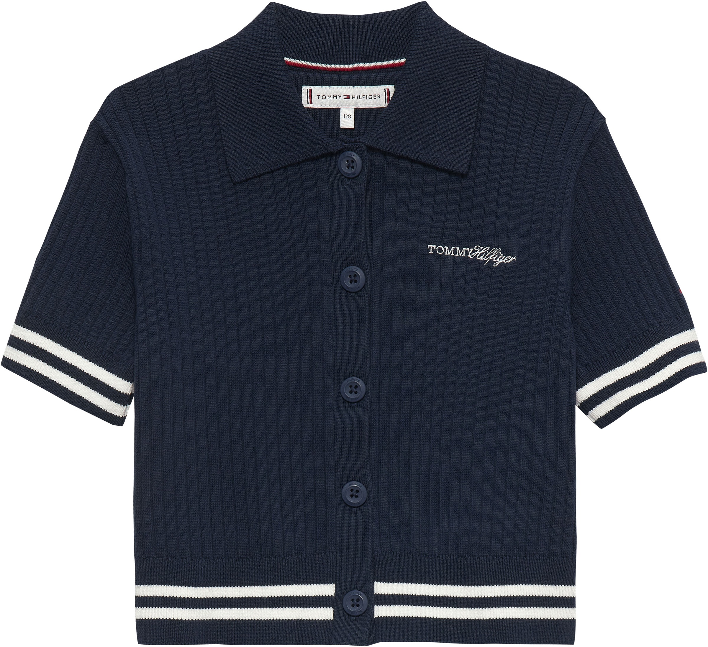 Tommy Hilfiger Veste en tricot »SWEATER RIB POLO SS« Kinder bis 16 Jahre, regular fit