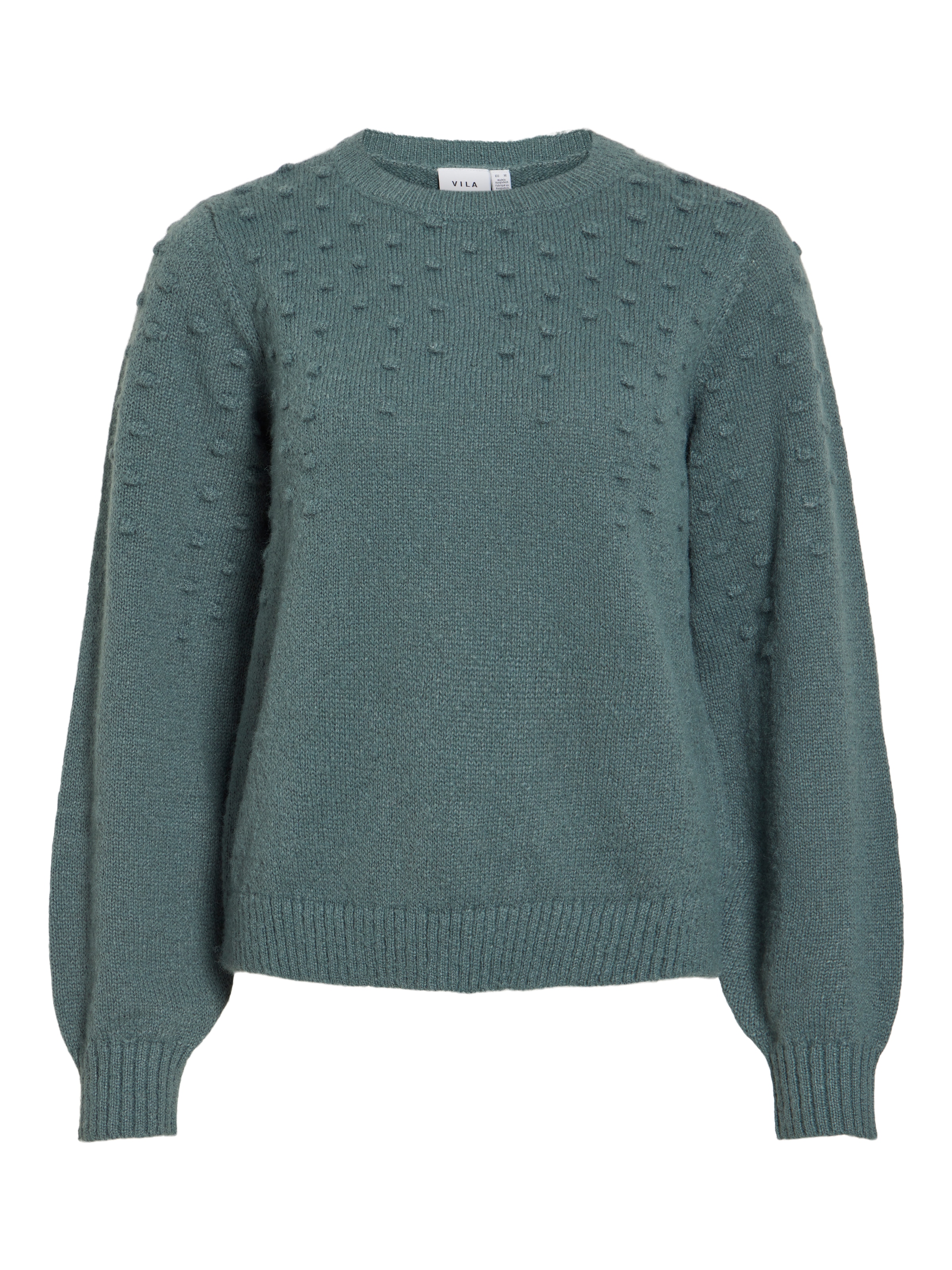Vila Pull à col rond »VITULI O-NECK L/S DOT KNIT TOP-NOOS« fibre synthétique, coupe normale