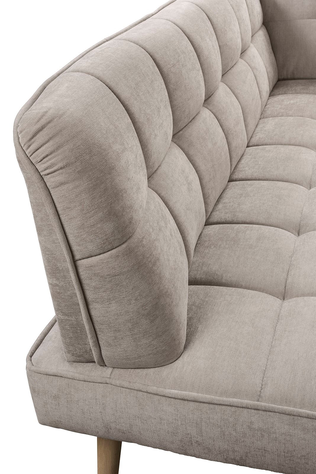 exxpo - sofa fashion Banc d'angle »Latte« couture moderne siège et dossier, confortable et élégant, pied en bois haut