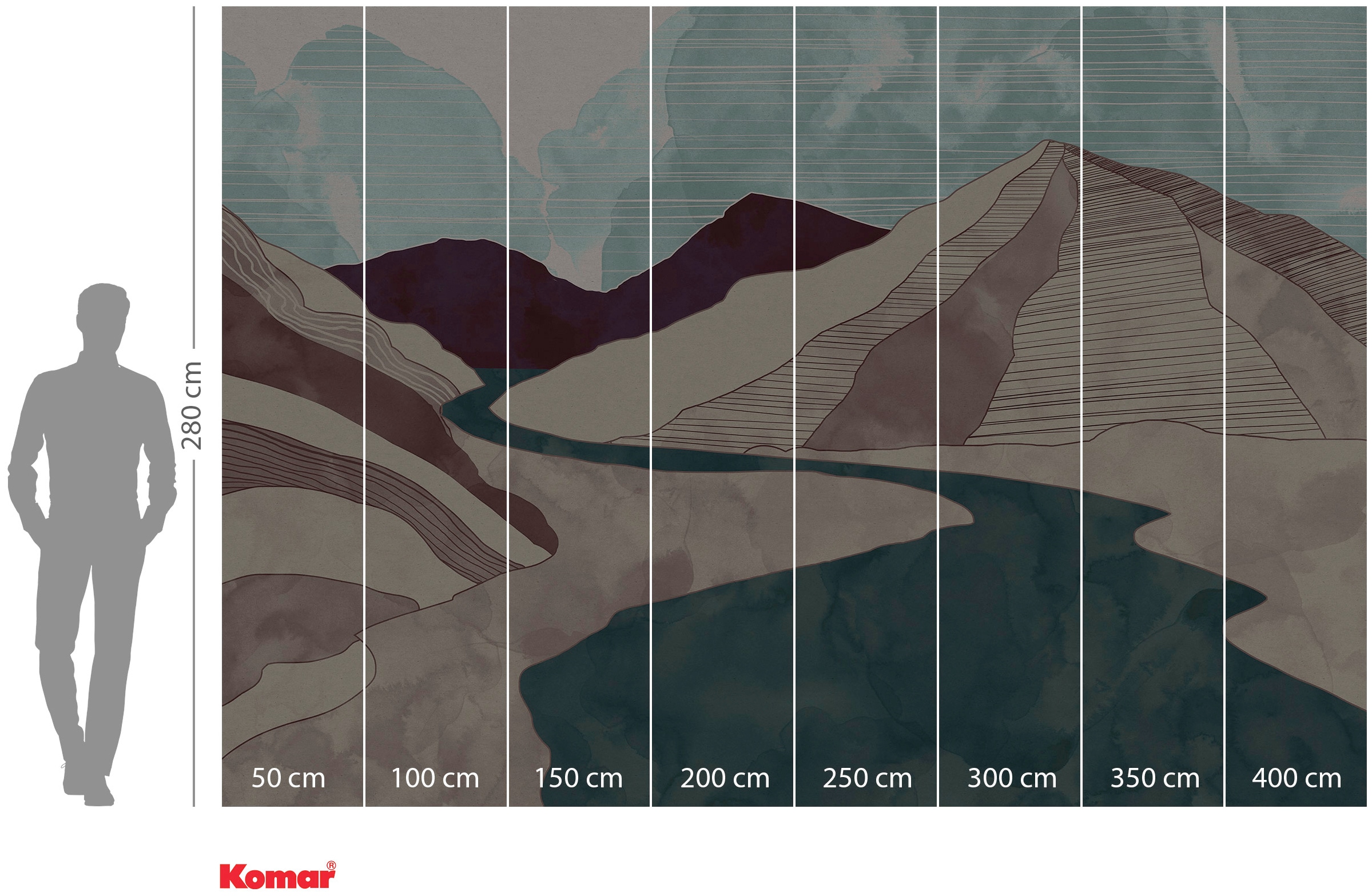 Komar Papier peint intissé »Digitaldruck Vlies -  Terra - Grösse 400 x 280 cm« imprimé Wohnzimmer, Schlafzimmer