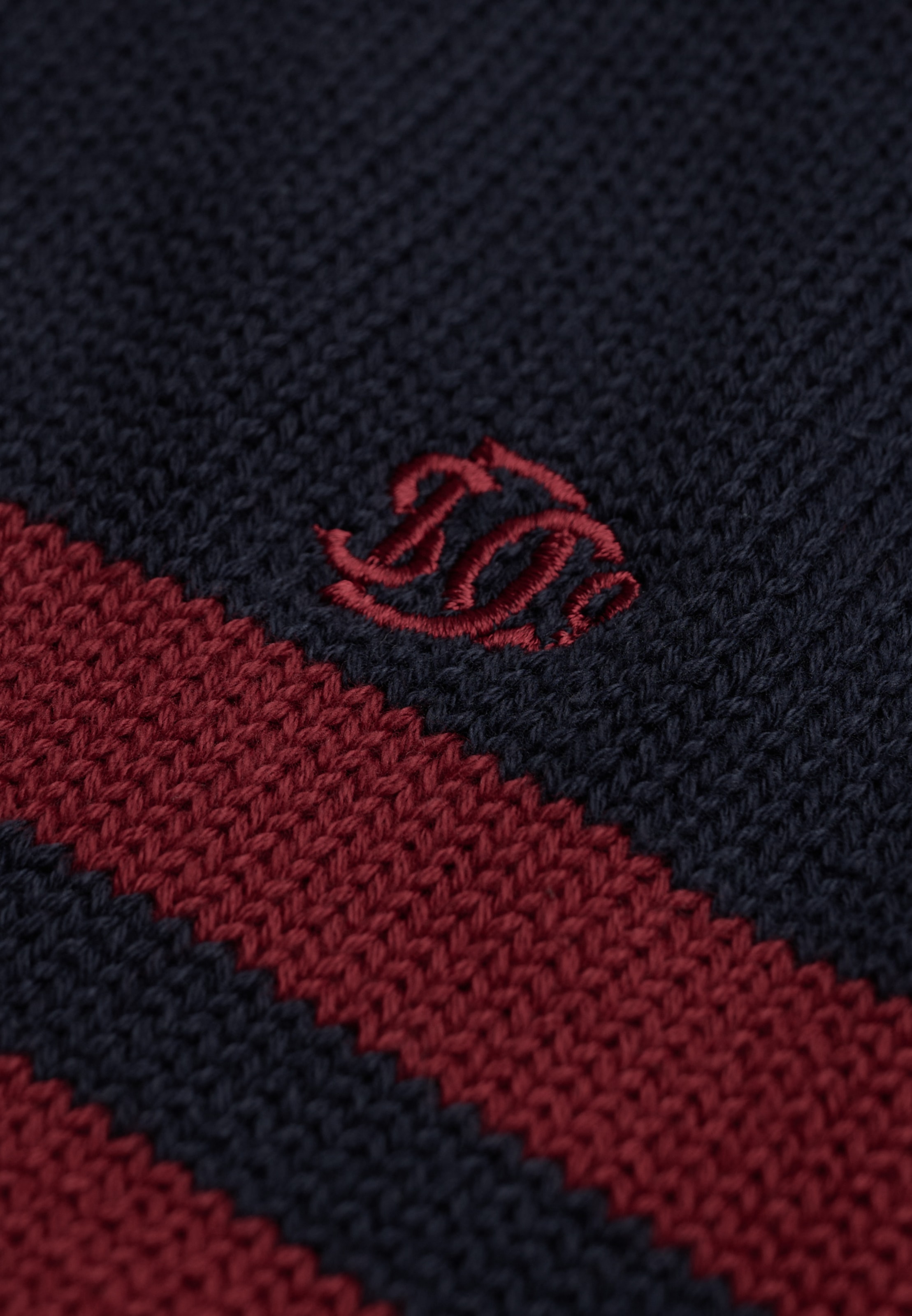 Superdry Pull en tricot »COTTON STRIPE HALF ZIP KNIT« Coton, coupe slim