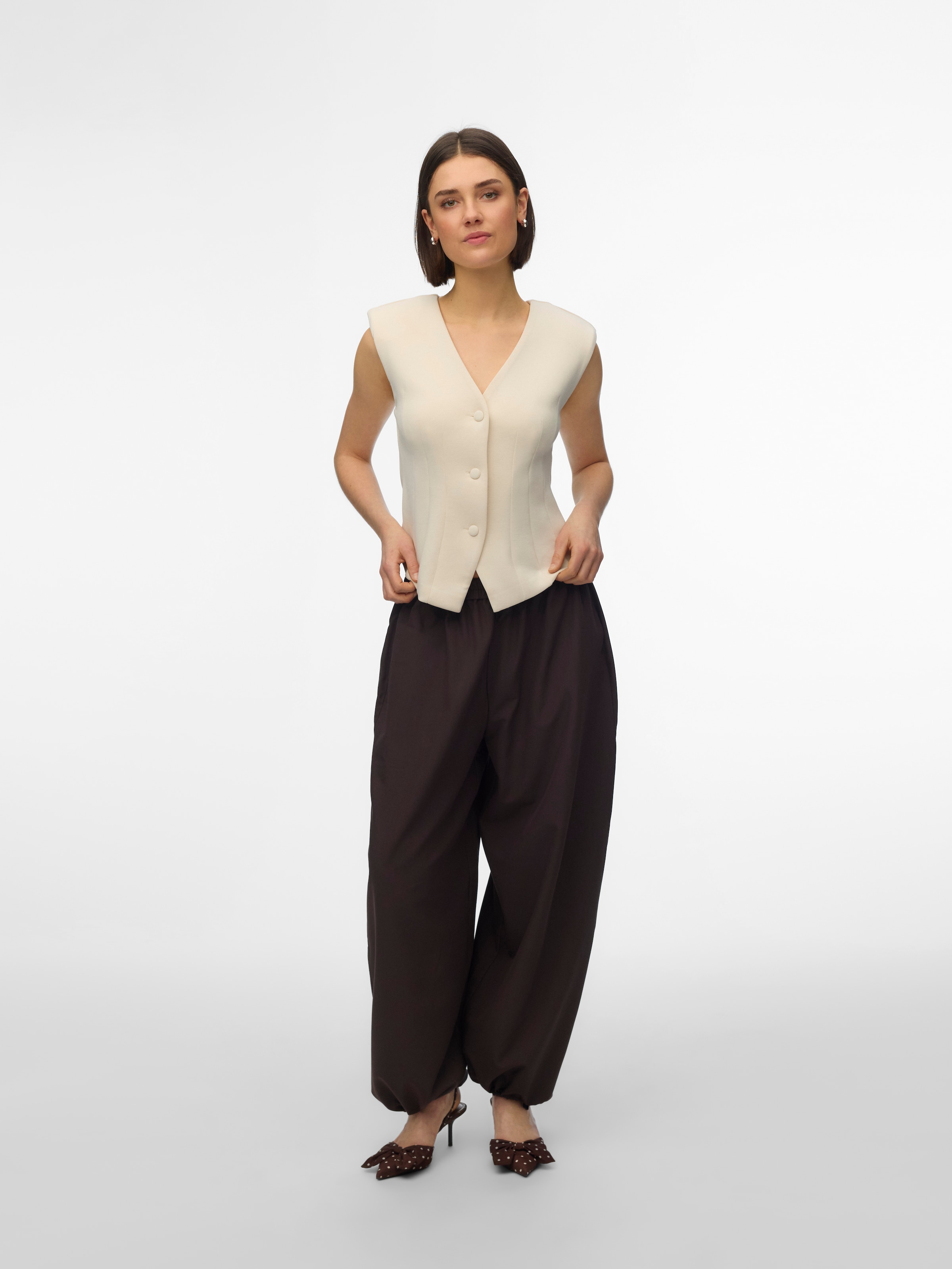 Vero Moda Gilet en jersey »VMSCARLET SL FITTED TOP JRS EXP« Materialmix mit Stretch, regular fit