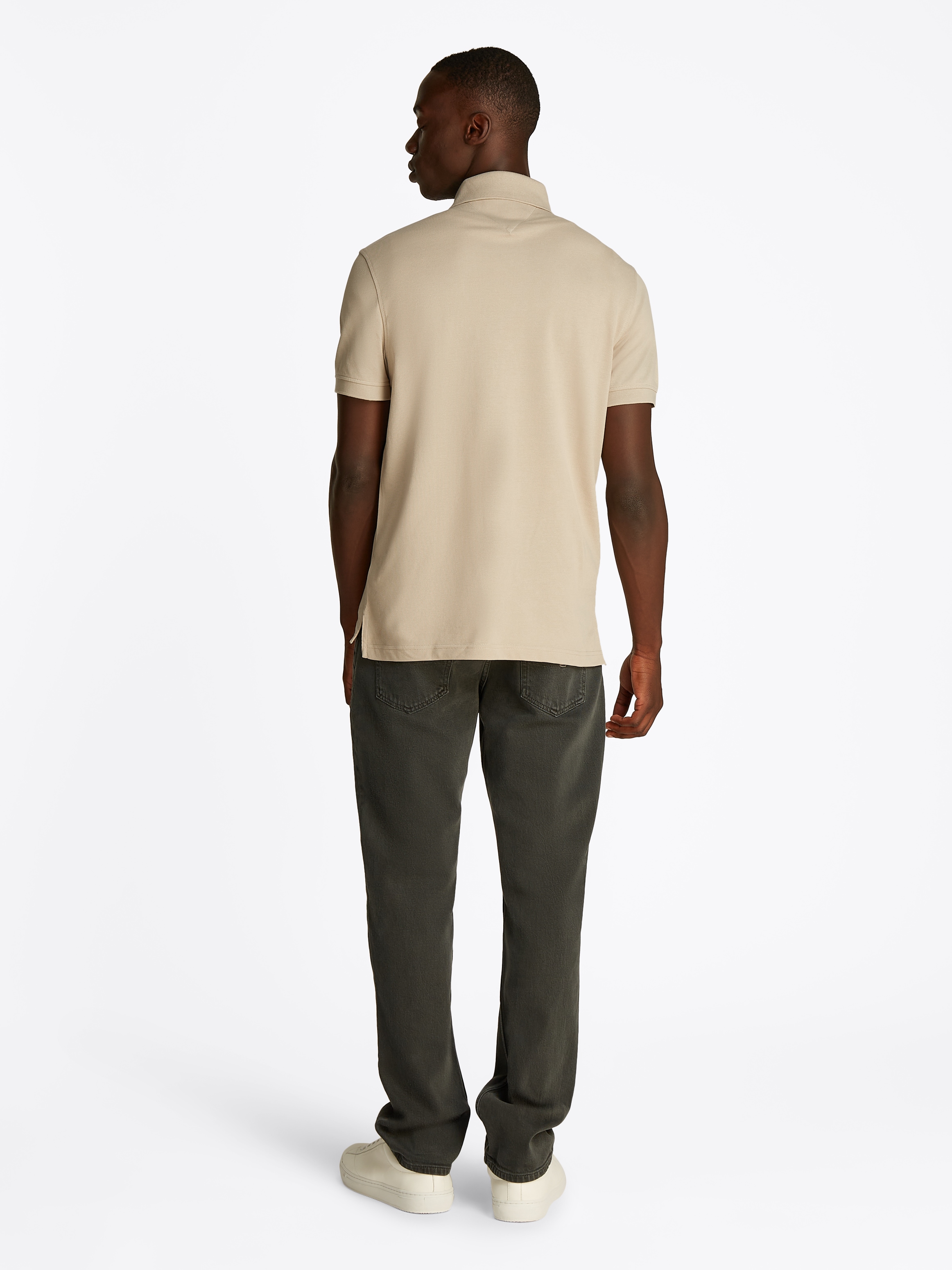 Tommy Hilfiger Polo »1985 REGULAR POLO mit Kontraststreifen und Knopfleiste« uni, sportif, coupe régulière, mélange coton, col polo