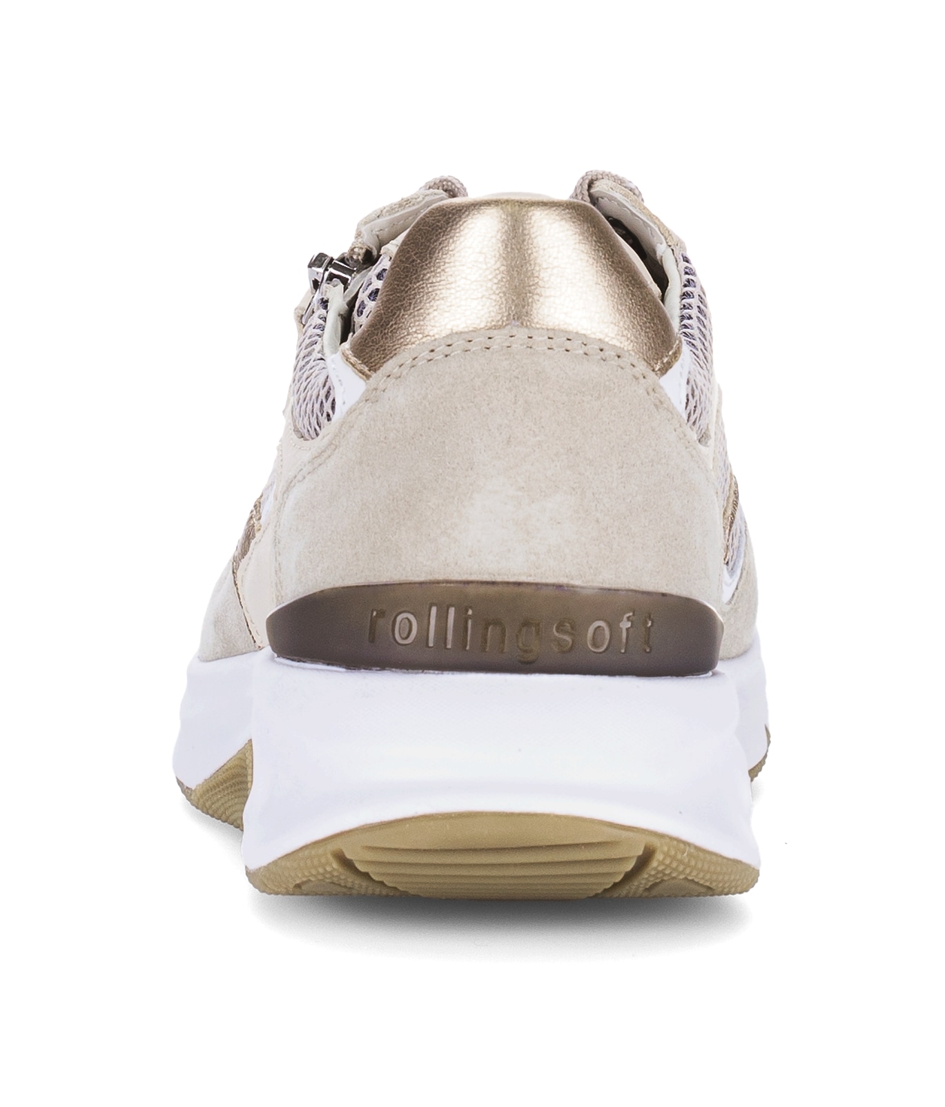 rollingsoft Baskets compensées  , chaussure de loisirs, chaussure basse, chaussure à lacets, fermeture éclair extérieure, largeur G