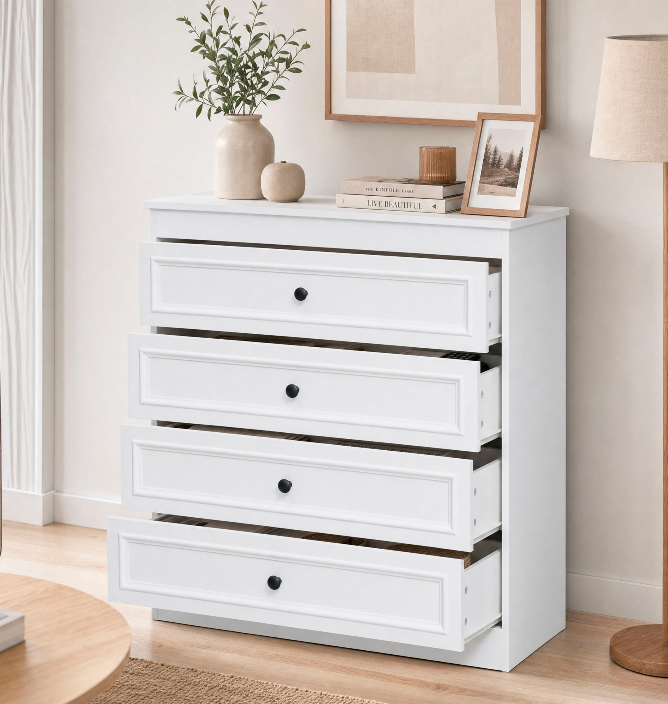 GOODproduct Schubkastenkommode »Arrian Landhaus Kommode Weiss | Schubladenkommode« Vielseitig als Schlafzimmer- oder Flurkommode nutzbar
