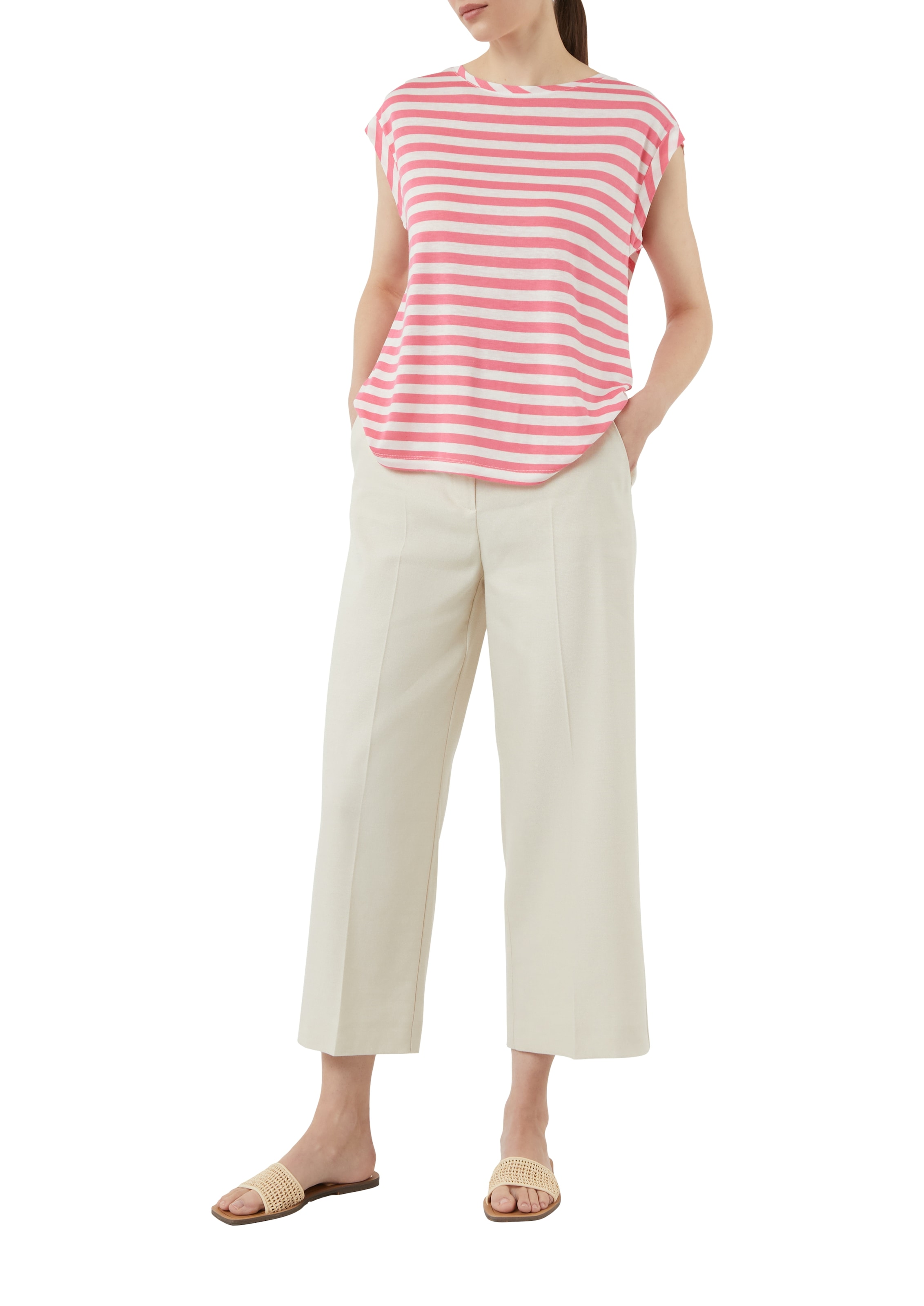 Comma T-Shirt mit Streifen Muster