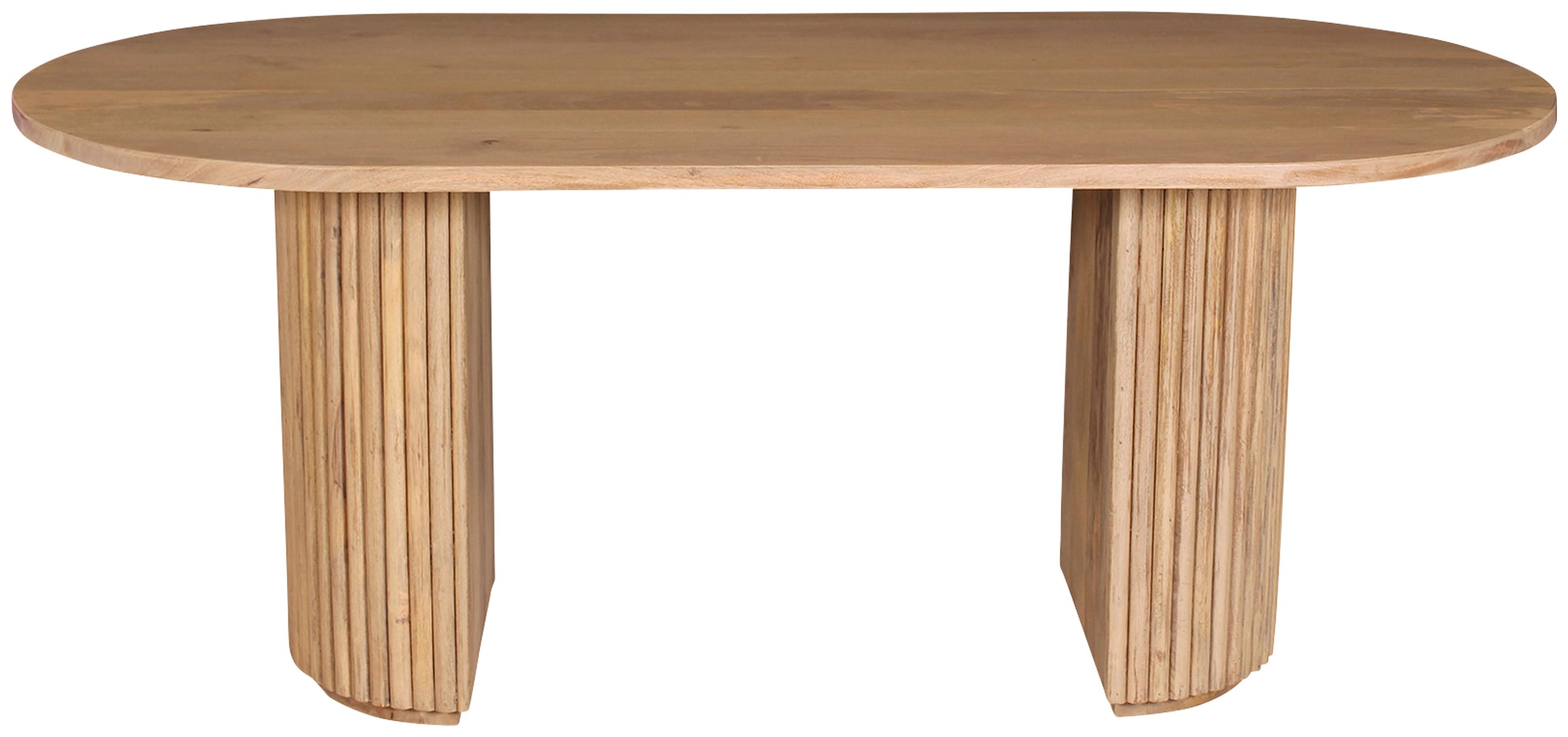 SIT Table de salle à manger »Samos 180 x 90 cm aus massivem Mangoholz im Ribbed-Look« Pieds de table marquants avec design lamellaire extravagant