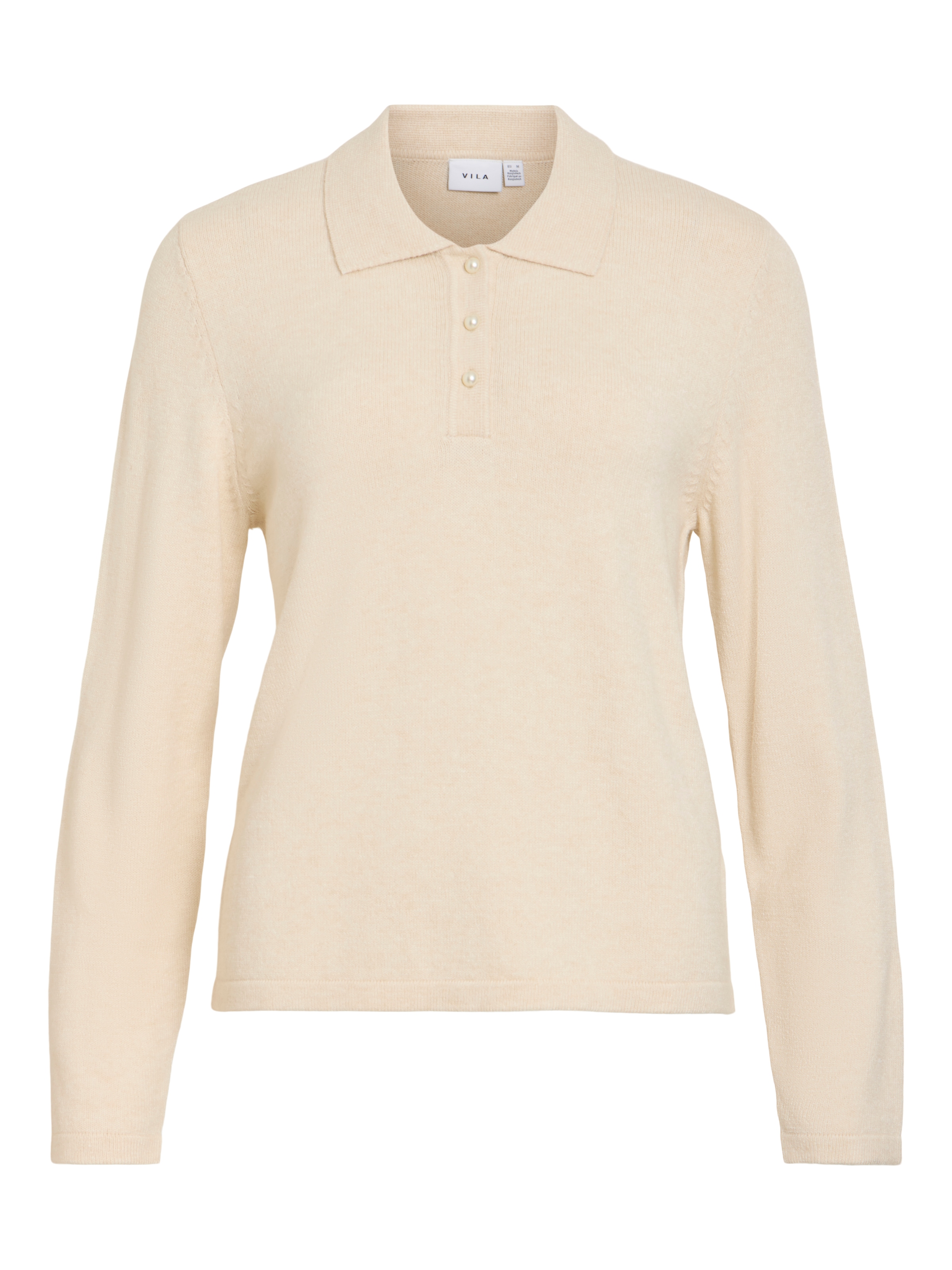 Vila Pull à col polo »VIRIL L/S POLO PULLOVER KNIT - NOOS« mélange de matériaux, coupe régulière