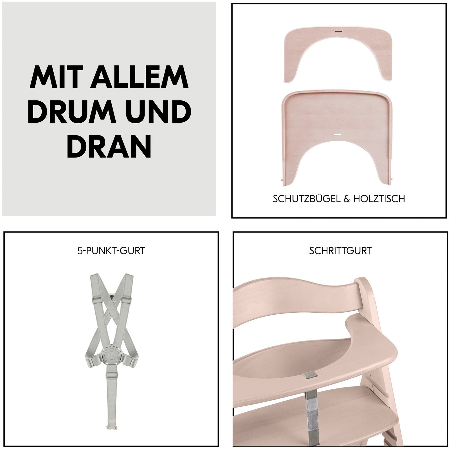 Hauck Hochstuhl »Beta+« () mit Holzrädern