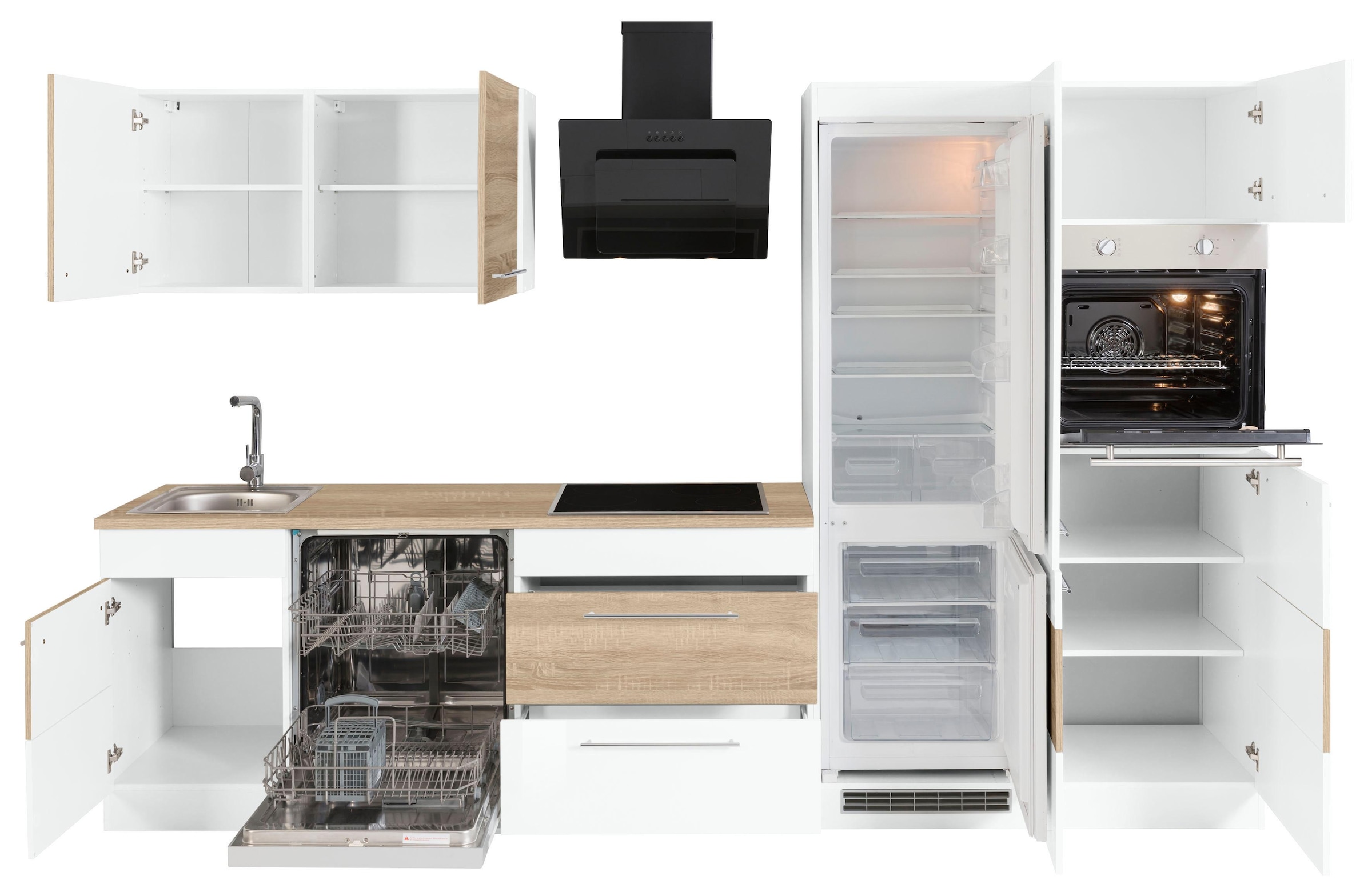 KOCHSTATION Kitchenette »KS-Trient« largeur 310 cm, option appareils électriques, avec plan de travail