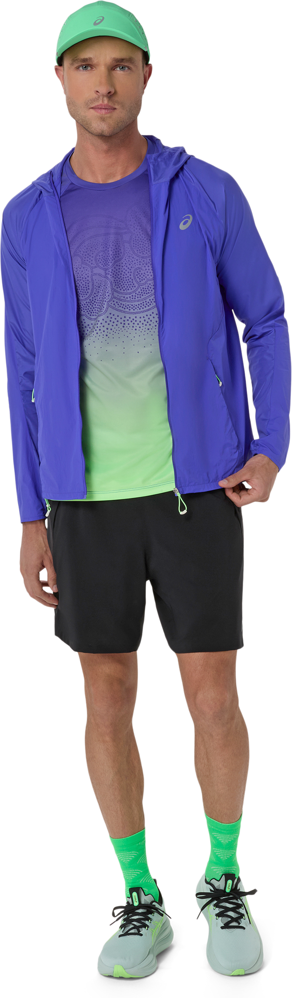 Asics Veste de course à pied »ROAD PACKABLE JACKET« mit Kapuze Übergangsjacke