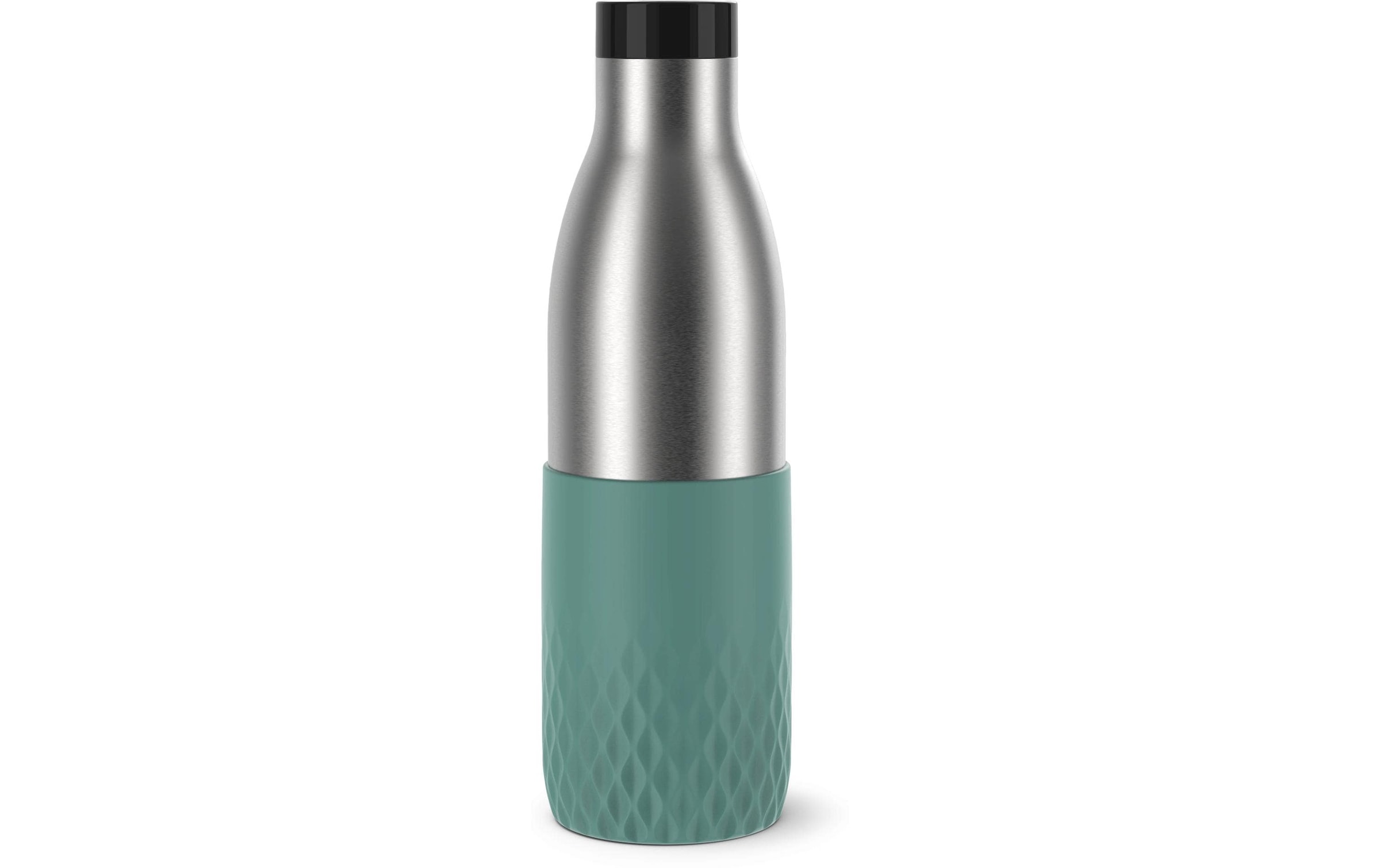Emsa Gourde »Bludrop Sleeve« acier inoxydable/silicone, Quick-Press, 12h chaud/24h froid