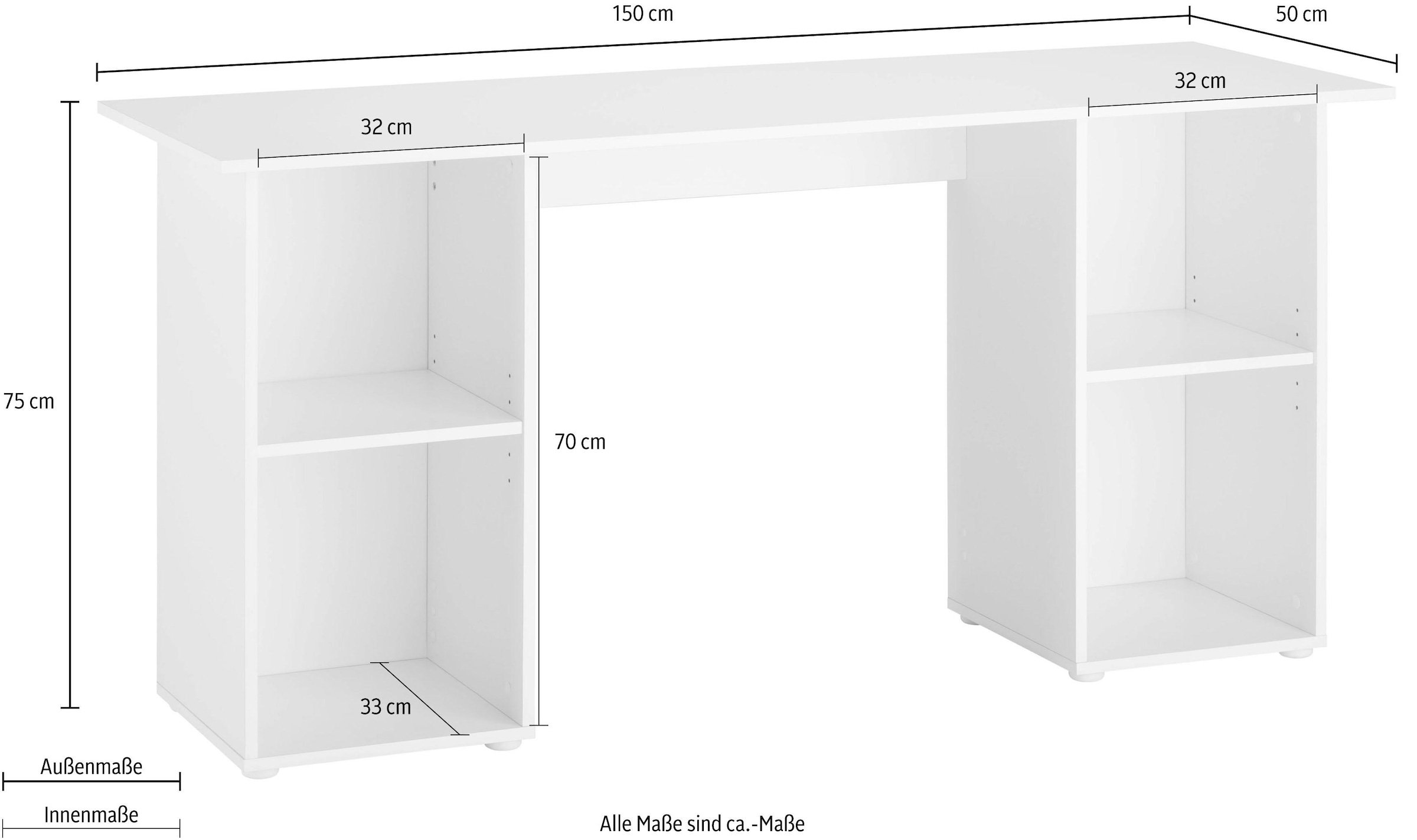 borchardt Möbel Schreibtisch »Kai« Regalschreibtisch mit viel Stauraum, Breite 150 cm, Made in Germany