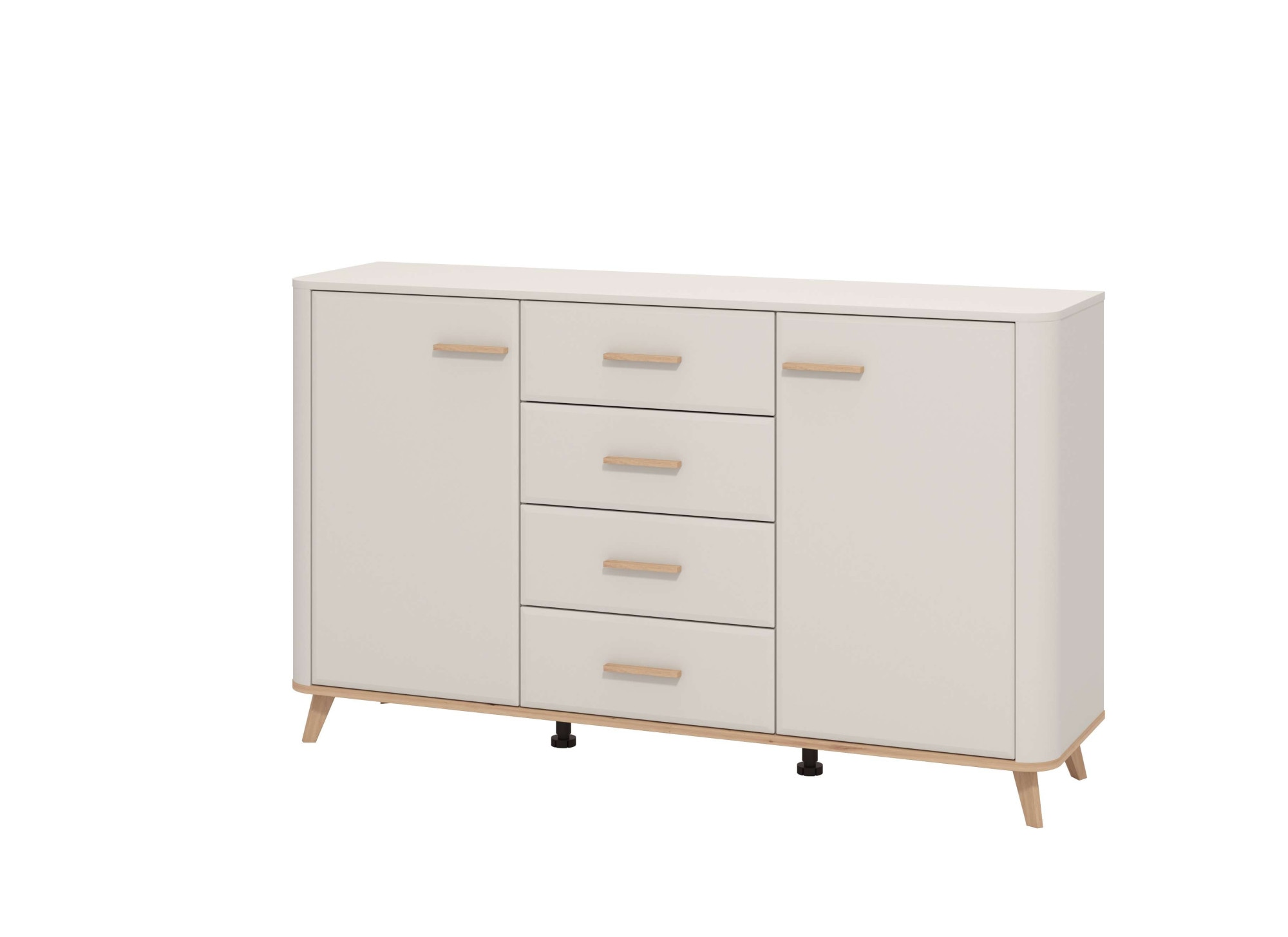 Home affaire Sideboard »Darwen Kombikommode, Sideboard, Schubladenkommode« Abgerundete Kanten, matte Kaschmir-Oberflächen, Gesamtmasse:154x40x90,5