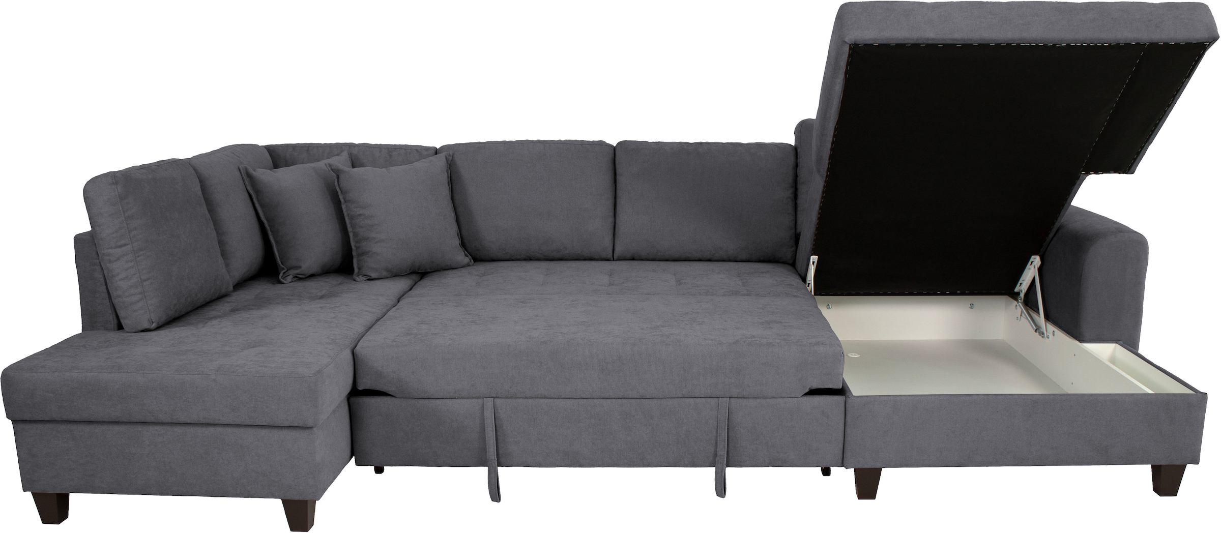 Trends by HG Paysage de salon »Moritz U-Form, B: 324 cm« mit Bettfunktion, Bettkasten & Zierkissen