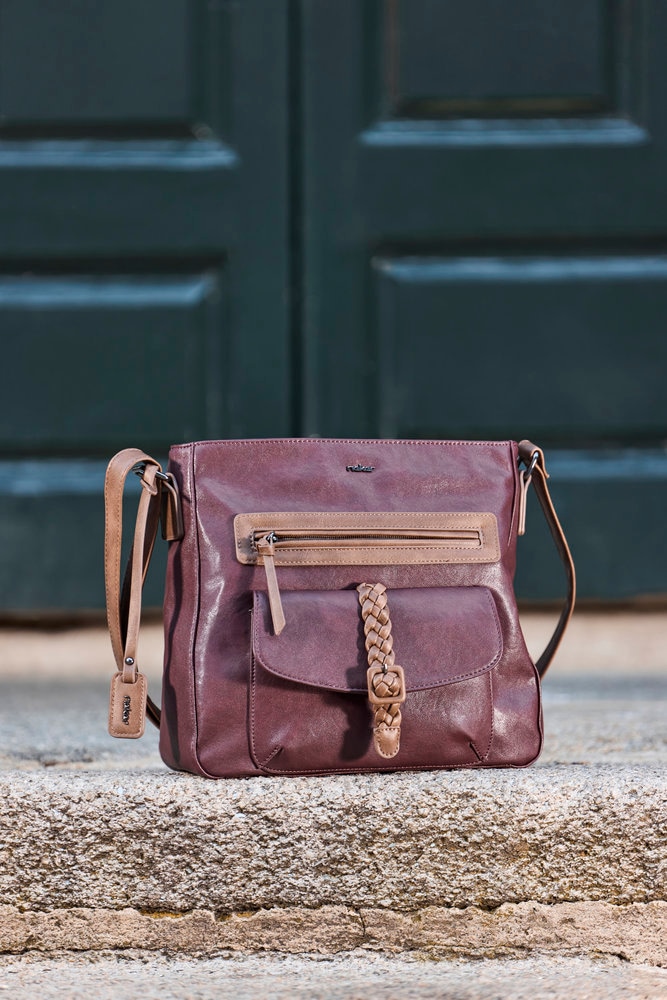 Rieker Sac à bandoulière Sac à épaule pour femme, poche avant avec fermeture à lanière tressée