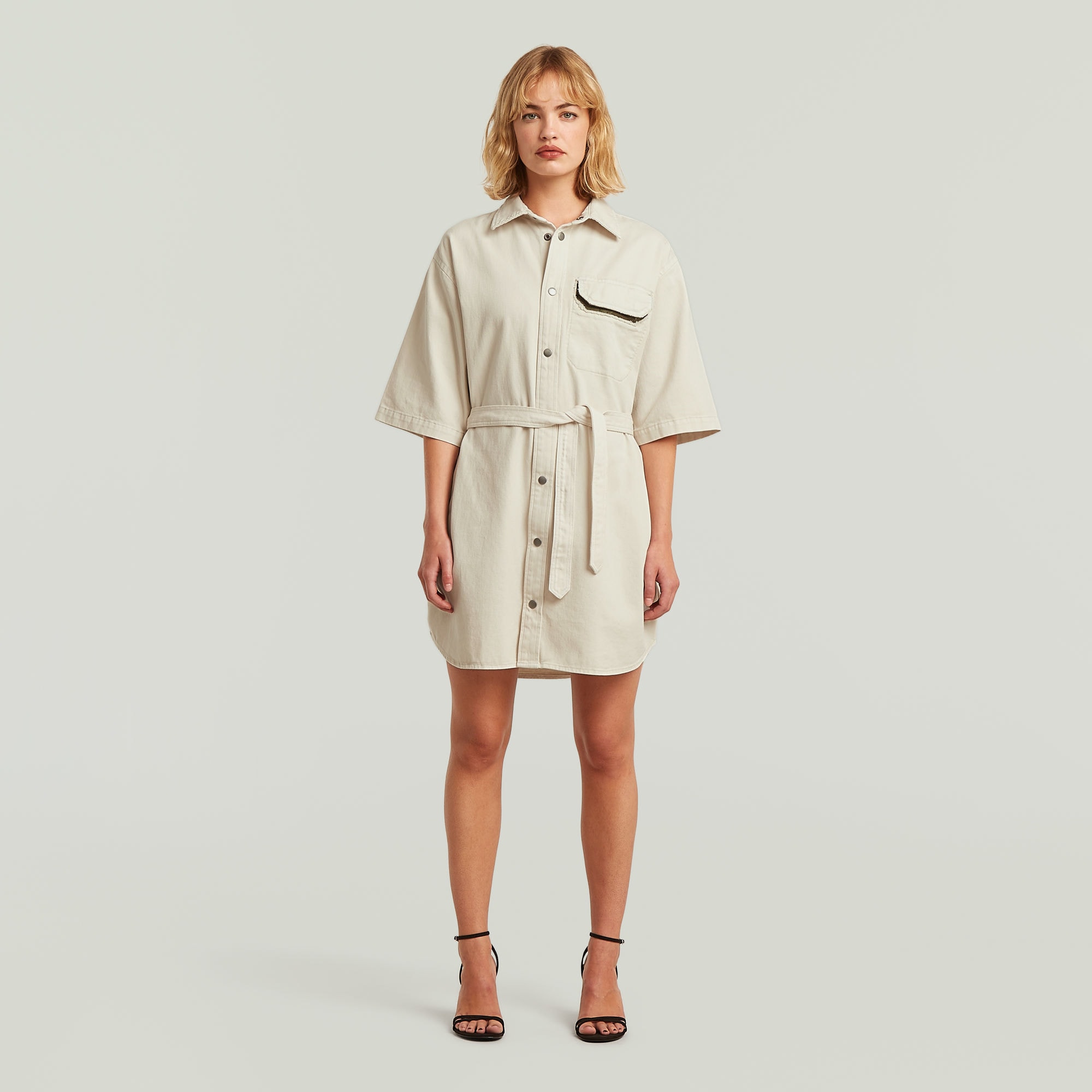 G-STAR Robe chemisier »Belted Army Shirt Dress Short Sleeve Wmn« Poche poitrine mit Bindegürtel für eine taillierte Passform