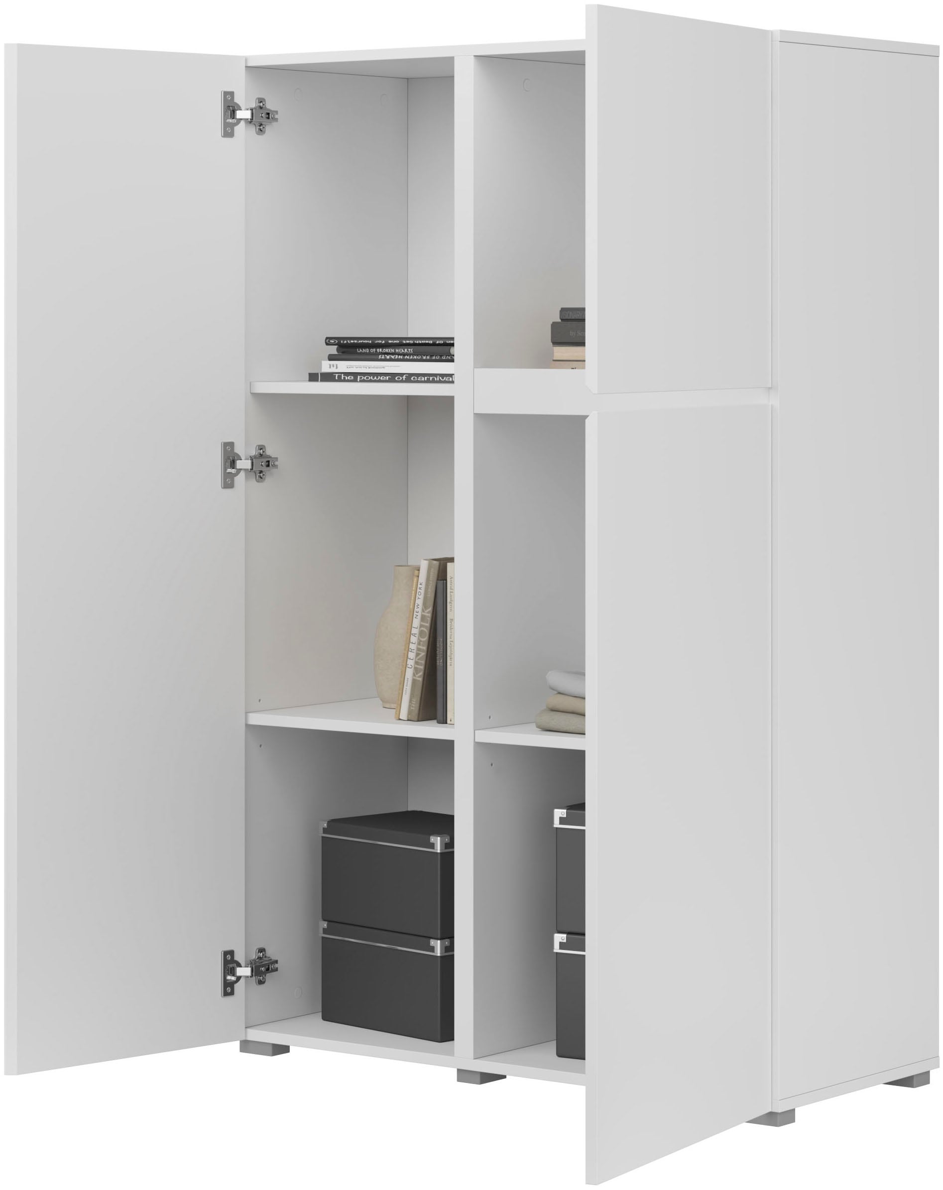 INOSIGN Highboard »Metric, Breite 92cm, moderne grifflose Hochkommode 3 Türen,Highboard« Hochschrank mit viel Stauraum, Einlegeböden verstellbar, Türkommode