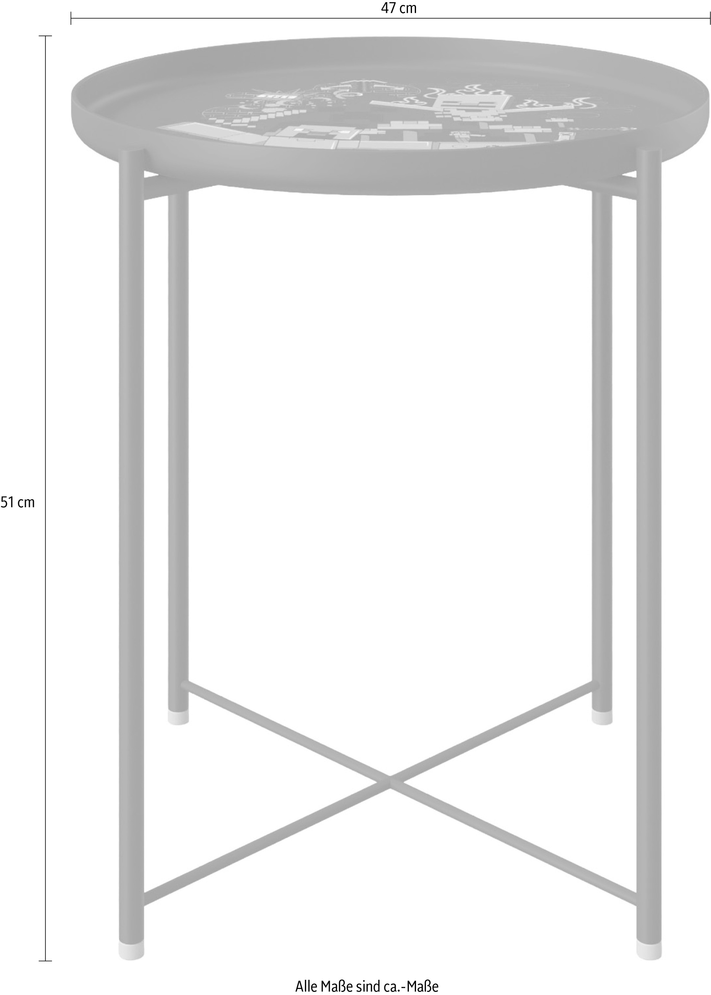Phoenix Table d'appoint plateau/tablette amovible