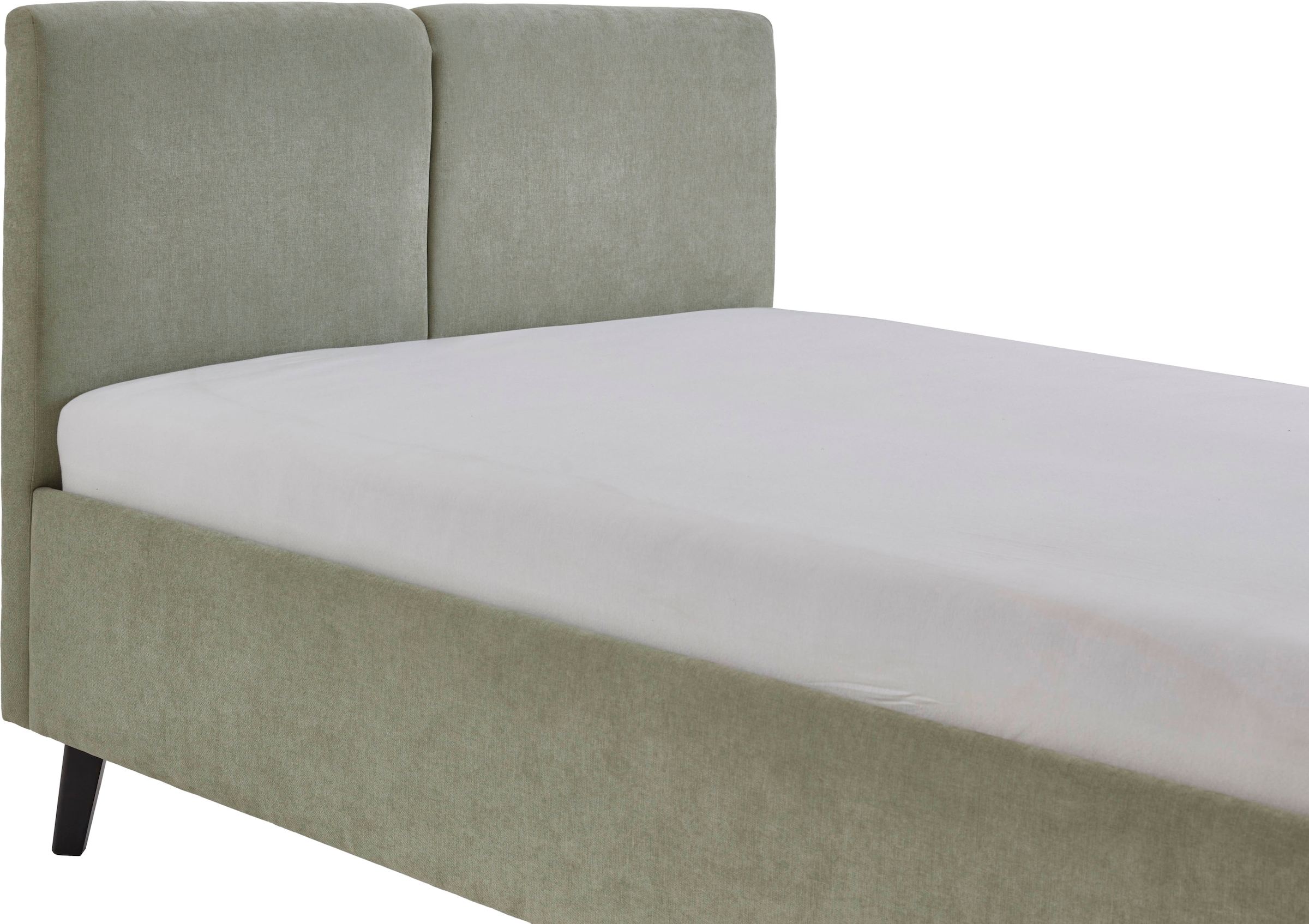 meise.möbel Polsterbett »Piano, in verschiedene Farben und Breiten erhältlich« wahlweise mit schwarzem oder eichefarbigem Holzfuss