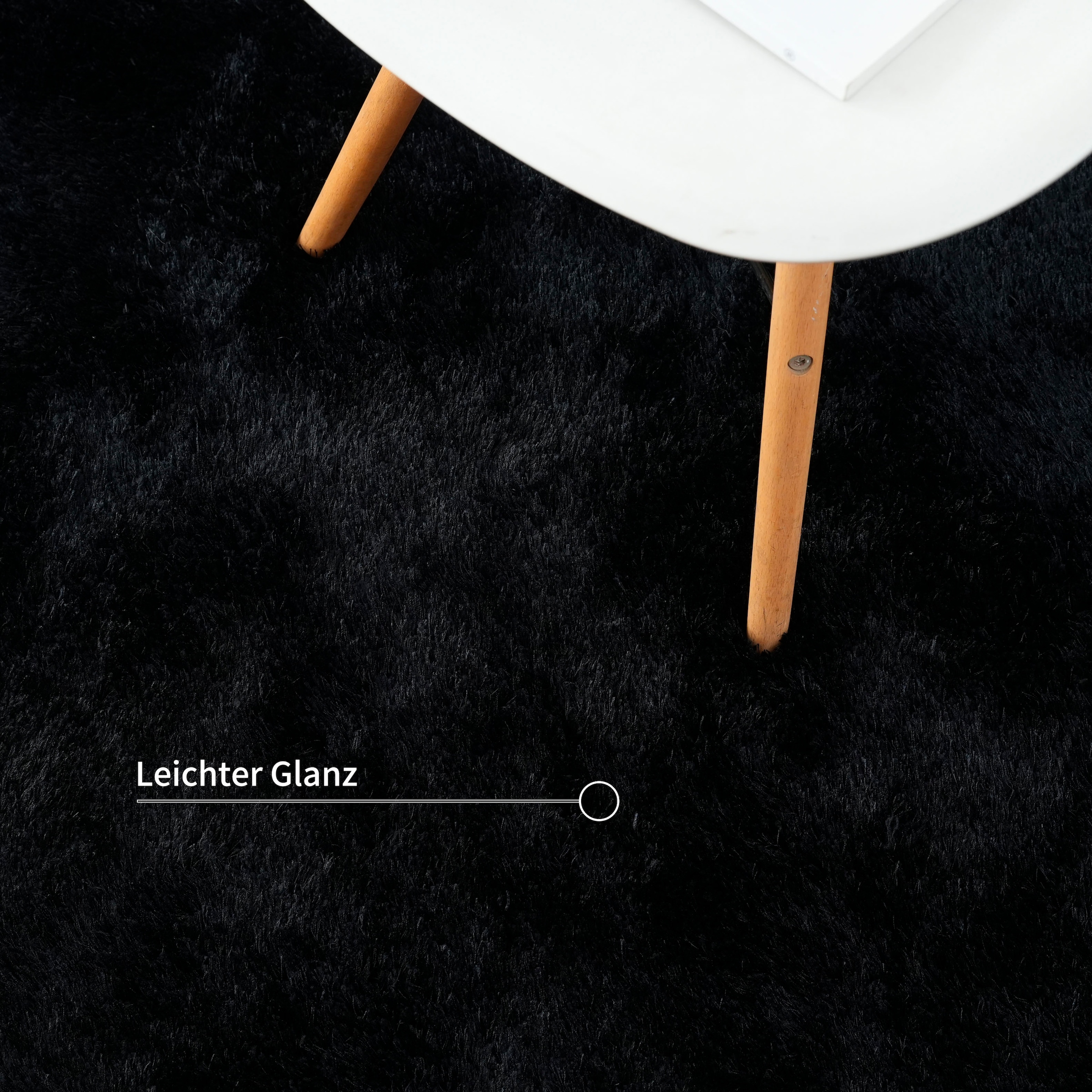 Bruno Banani Hochflor-Teppich »Dana Bean shape, besondere Form, weich, Mikrofaser Teppiche« U-förmig 30 mm Höhe organische Form, uni, Wohnzimmer, Schlafzimmer, Esszimmer