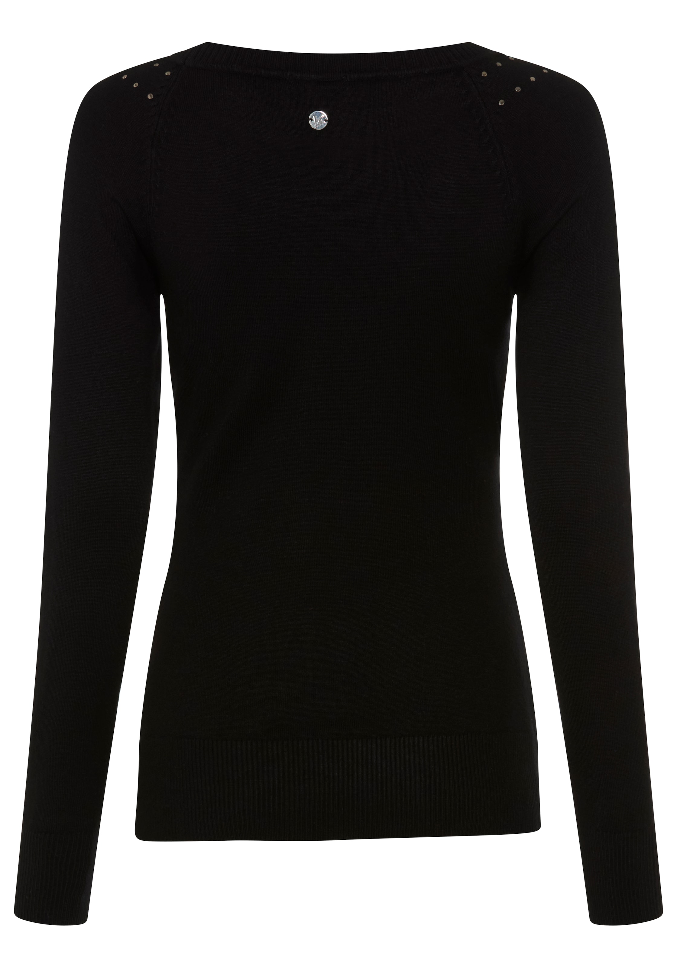 Bruno Banani Strickpullover »mit Ziernieten« Rundhalsausschnitt, figurbetonte Passform, hüftlange Schnittform