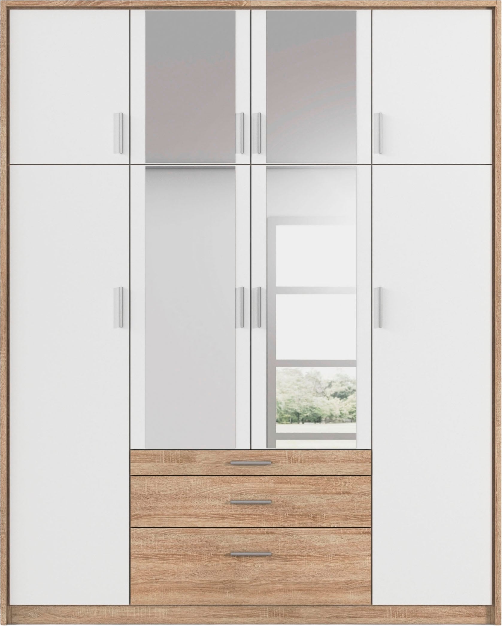 rauch Armoires à vêtements »Schrank Drehtürenschrank Garderobe Ankleide Schlafzimmer HILDESHEIM« Largeurs : 185/275 cm, hauteur 231 cm,  tiroir supérieur avec compartiments pratiques MADE IN GERMANY