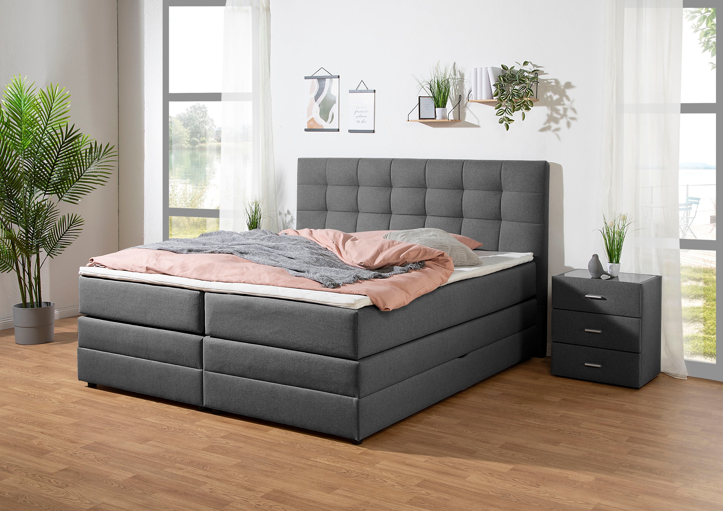 Home affaire Boxspringbett »Ethan« inkl. Topper und geräumigen Bettkasten erhältlich in H2, H3 und H4