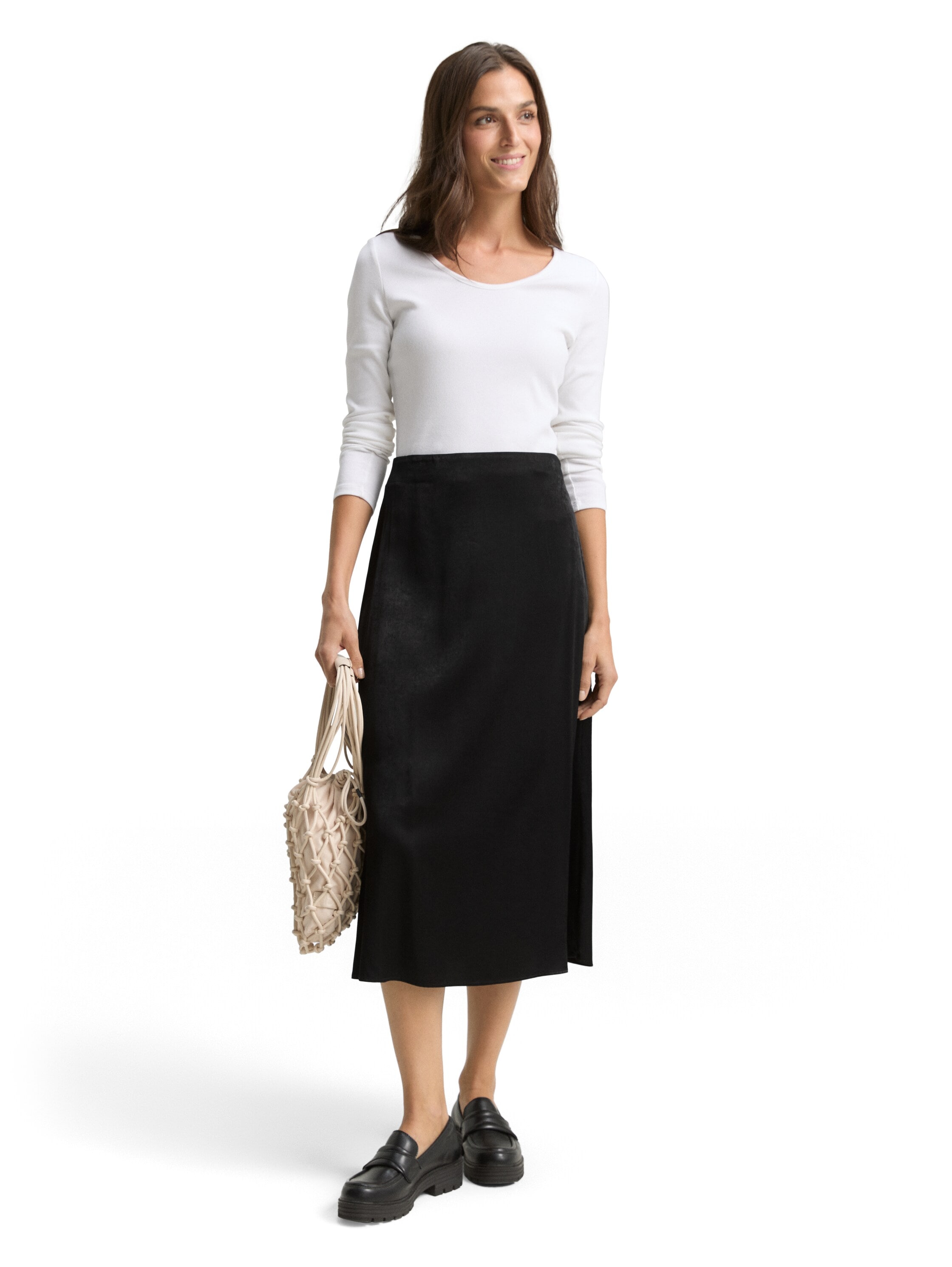 TOM TAILOR Satinrock mit verdecktem Reissverschluss