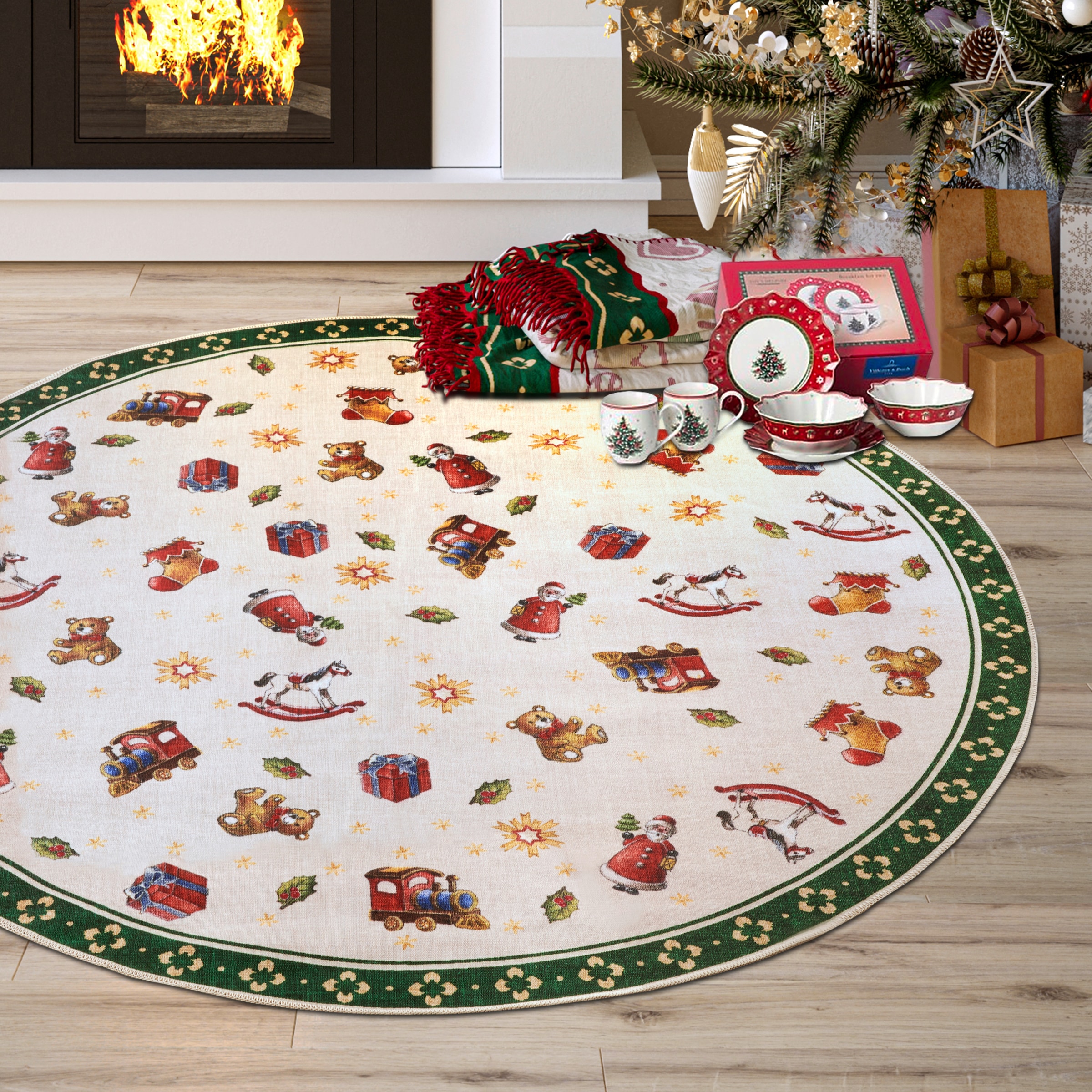 Villeroy & Boch Tapis »Nostalgic Toy's Delight, eckig, rund und Läufer« Rectangulaire 3 mm Höhe Weihnachten, Wohnzimmer, Flur, Geschenk, Toys Delight, Dekoration