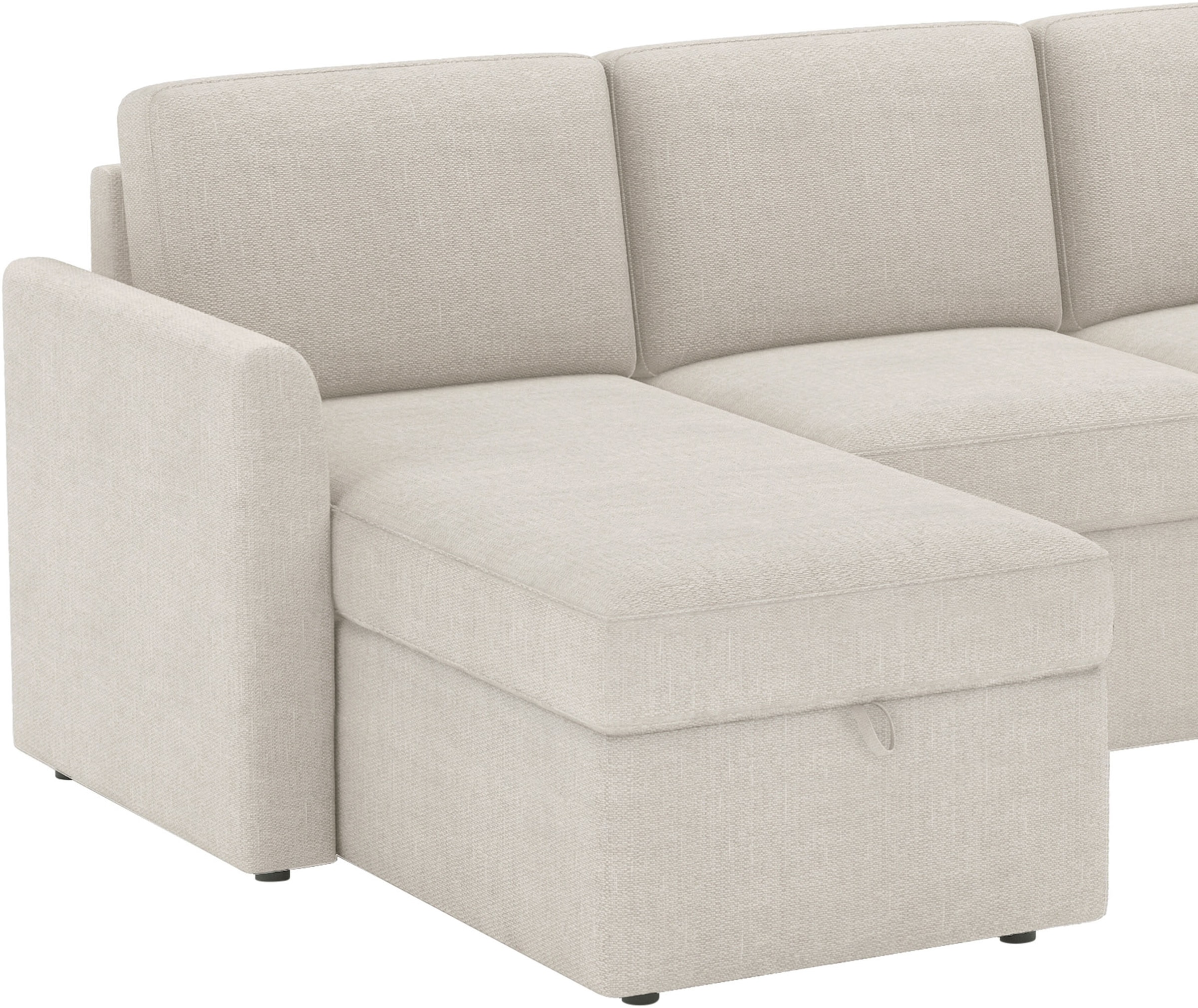 Dorel Home Canapé d'angle »NORDHUS, L-Form, 200 cm, Recamiere rechts/links montierbar« grosser Stauraum, softer Cord und feiner Webstoff-Bezug