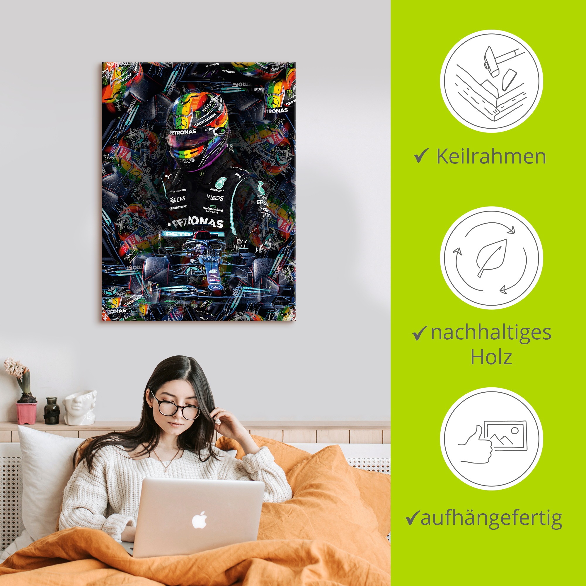Artland Wandbild »Sir Lewis Hamilton Motorsportlegende« Bilder von Männern 1 Stk. tlg. als Alubild, Outdoorbild, Leinwandbild, Poster in verschied. Grössen