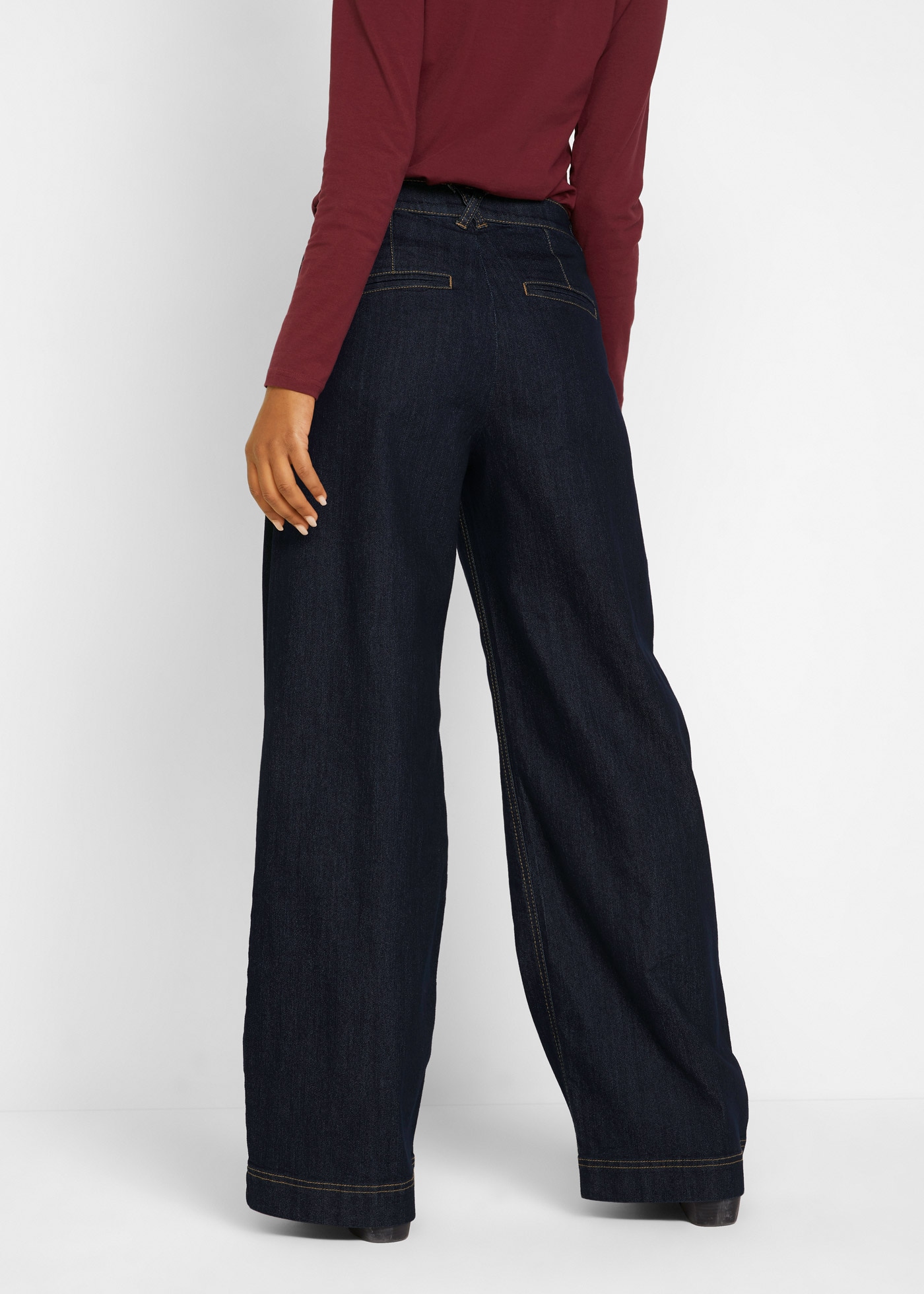 bonprix Weite Jeans »Wide-Leg-Jeans High Waist, Bequembund«, Wide-Leg-Jeans High Waist, Bequembund

