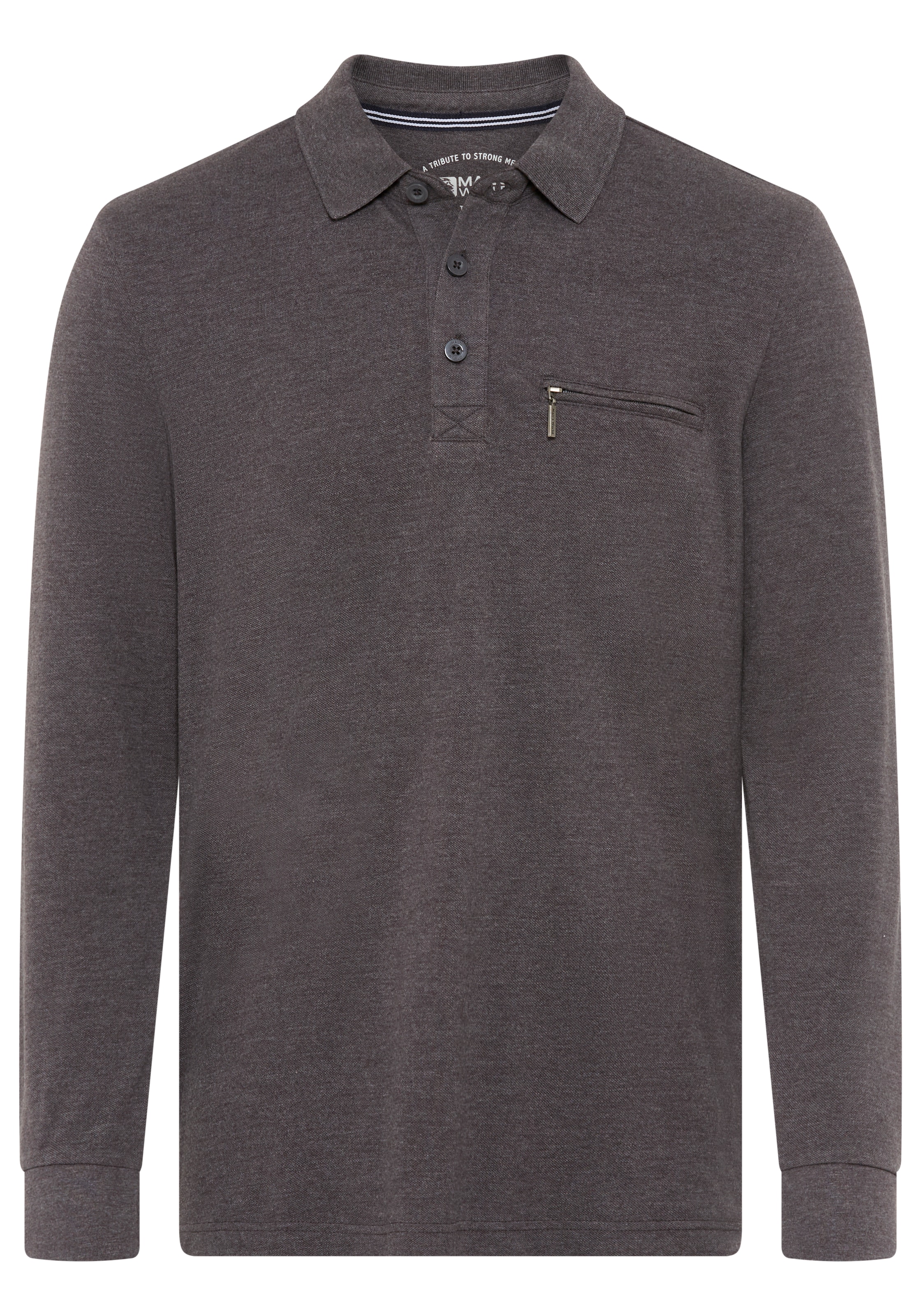 Man's World Langarm-Poloshirt »Neue Kollektion!« schmale Passform, Langarm, mit Reissverschlusstasche