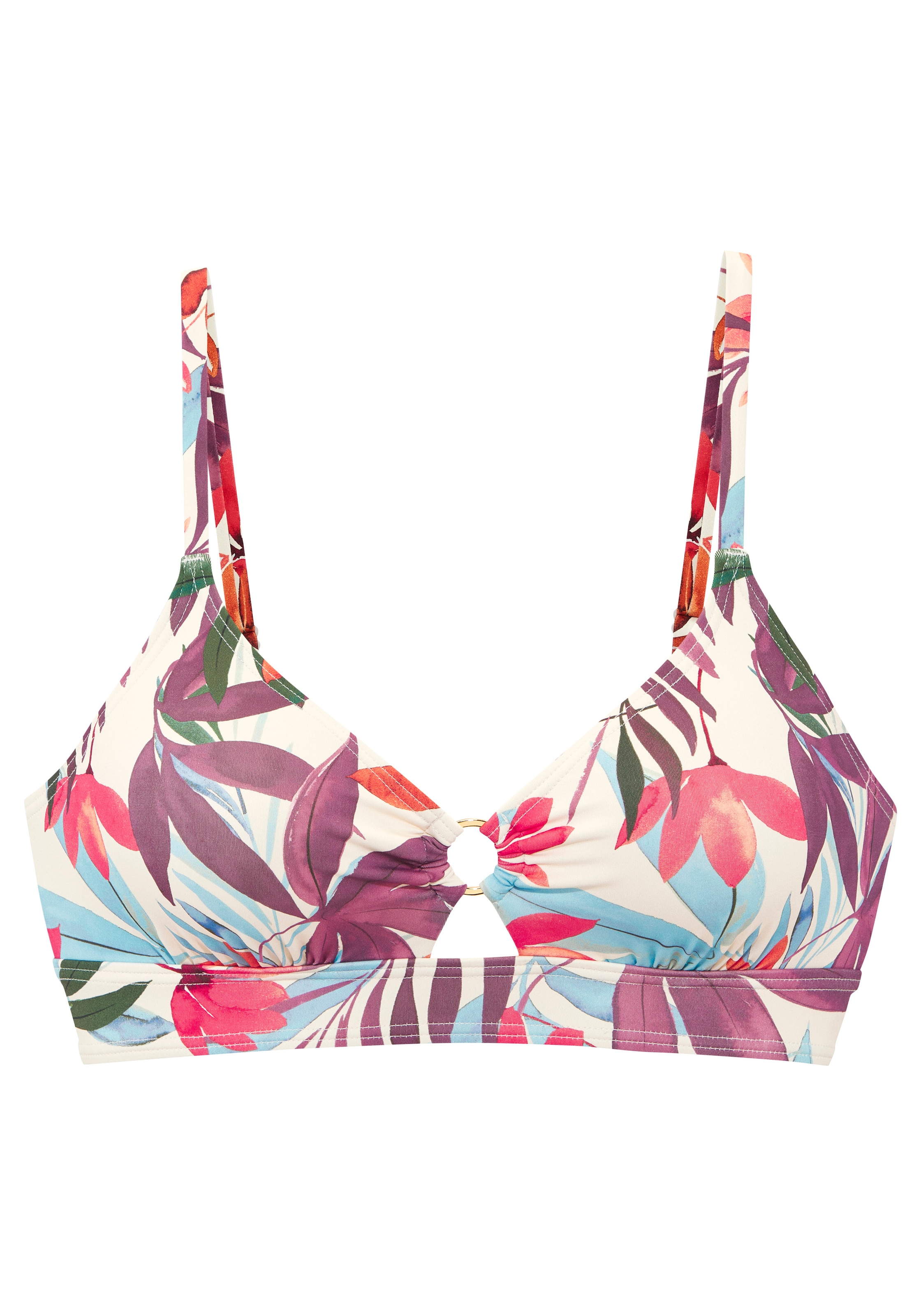 LASCANA Triangel-Bikini-Top »Imani« mit modischem Blätterdruck