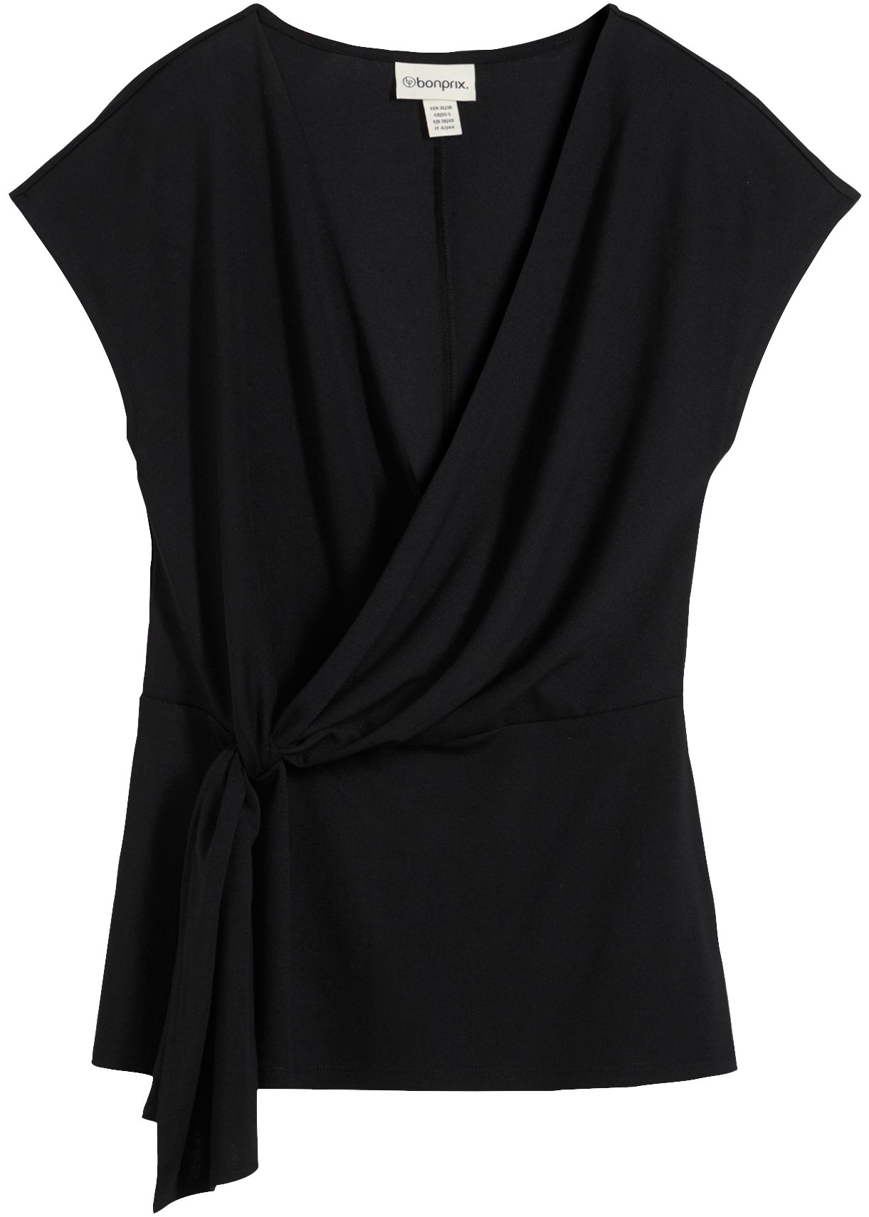 bonprix Haut de chemise Design sans manches, col en V, coupe slim fit
