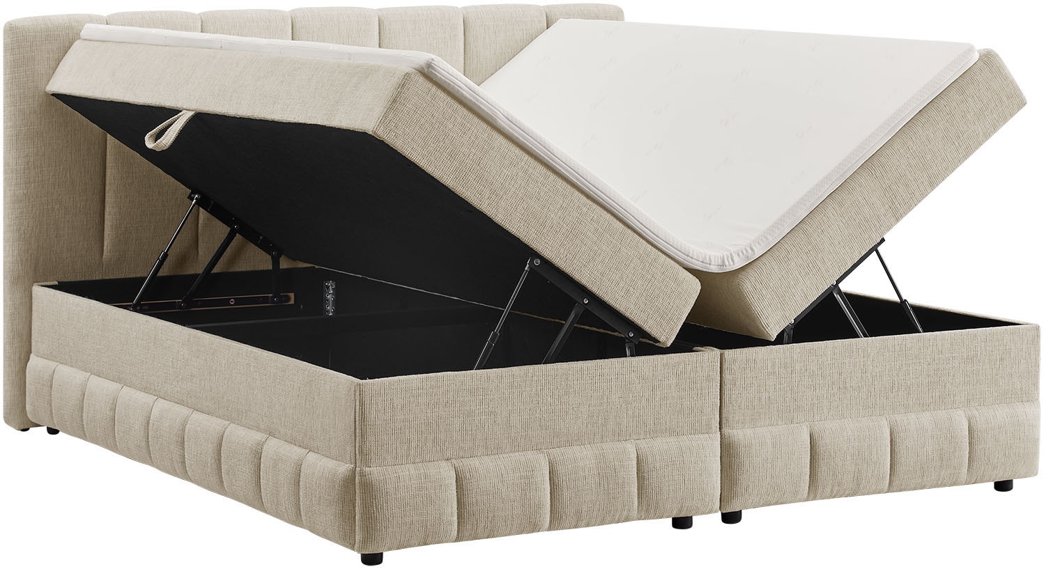 GOODproduct Lit de boxe »Likely inkl. Bettkasten, Liegefläche 180x200 cm, in Boxspring-Optik« inkl. Topper & Aufbauvideo, erhältlich in verschiedenen Farben