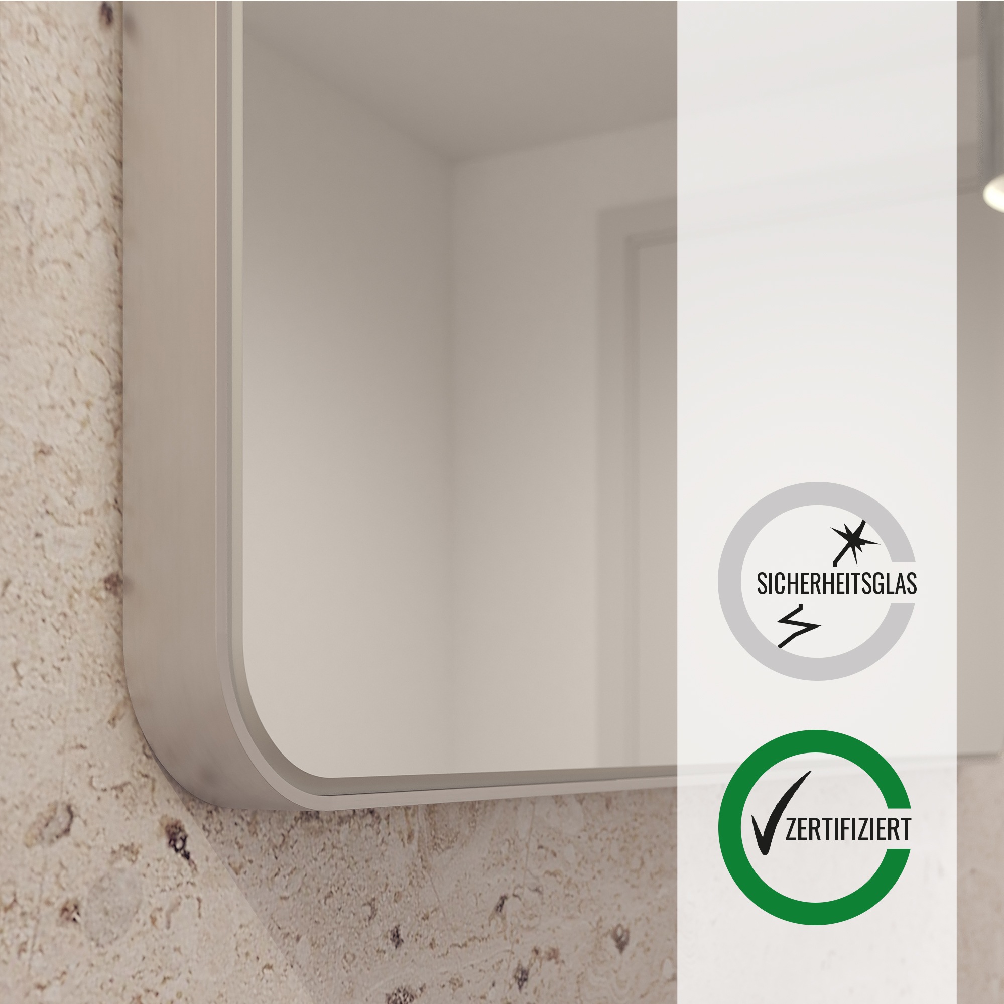 Loevschall Spiegel »Refine Wandspiegel rechteckig – eleganter Designspiegel mit edlem« Rahmen in vielen Grössen & Farben für Bad, Flur & Schlafzimmer