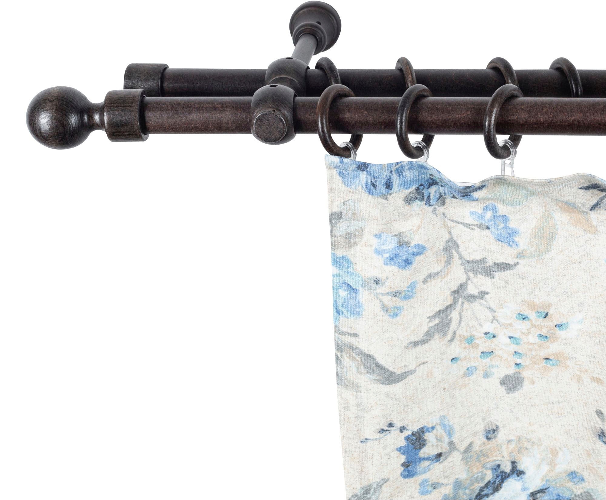 SN DECO GROUP Tringle à rideaux »Giro« 2 läufig-läufig Fixmass 28 mm, Holz, verschiedene Längen und Farben, Komplettset