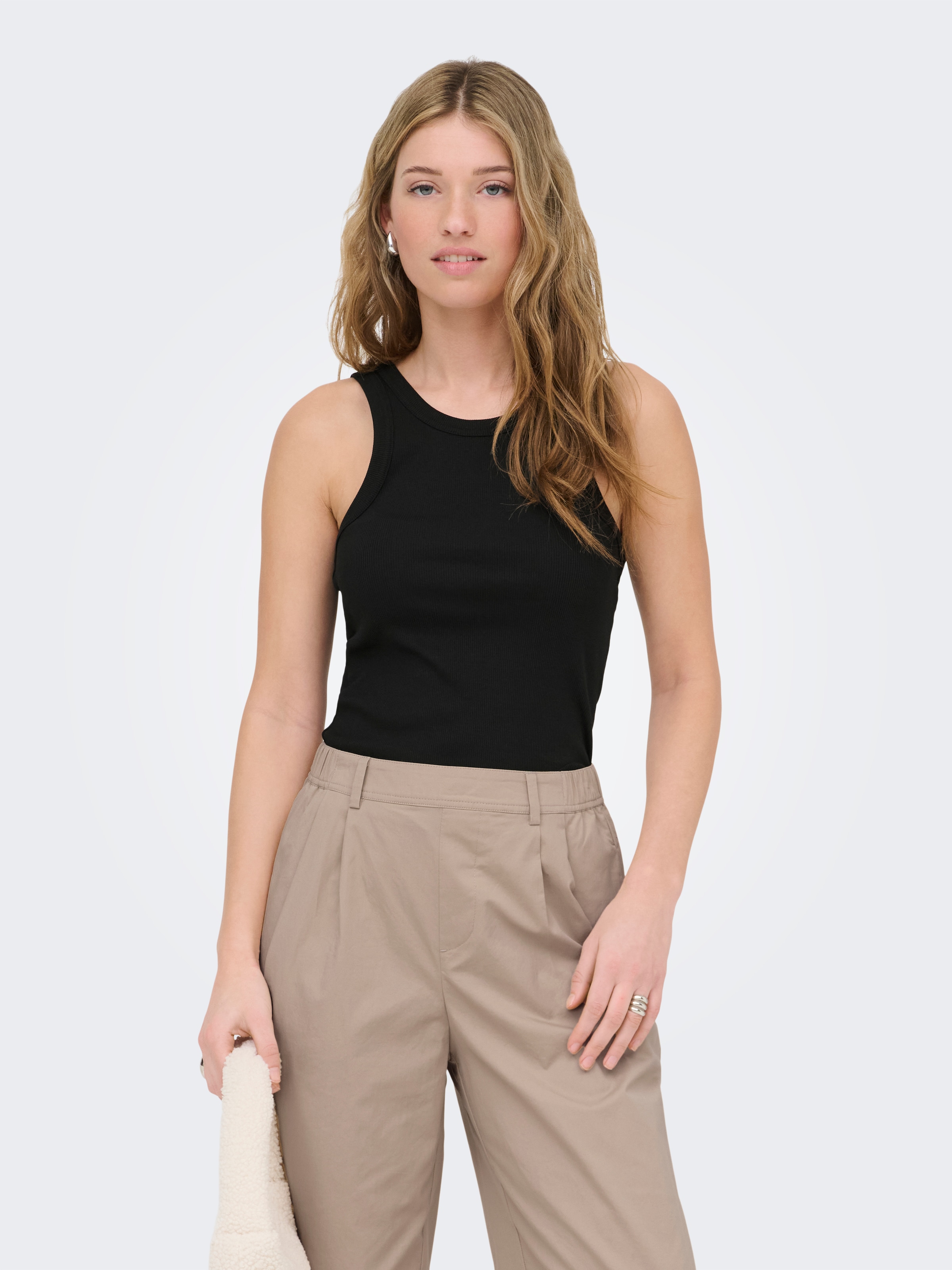 ONLY Débardeur »ONLVAL 2-WAY TANK TOP JRS NOOS« mélange de coton, col rond